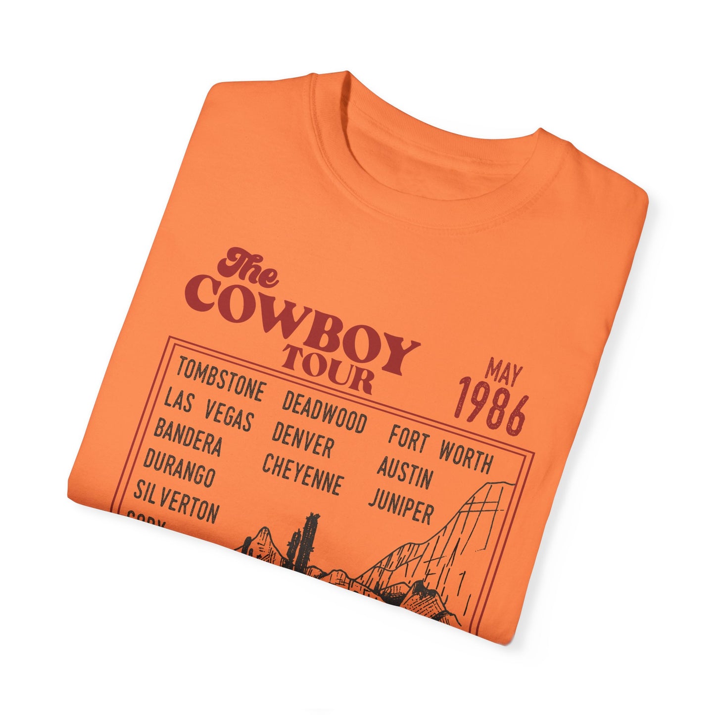 Vintage Cowboy Tour Unisex T-shirt - 1986 Cattle Drive Nostalgic