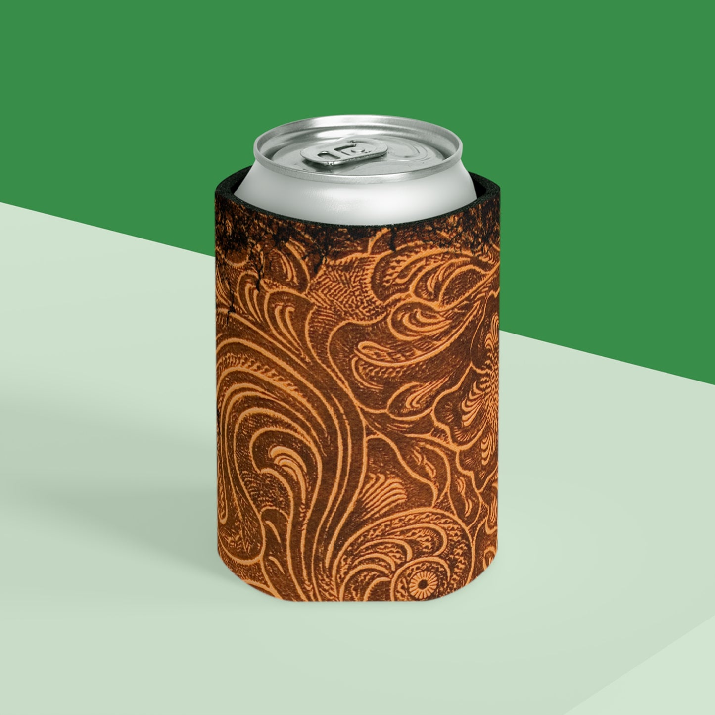 Western Vintage Leather Look Koozie Can Cooler - Bachelorette or Bachelor Gift, Wedding Party Fathers Day Mothers Day Rodeo Gift