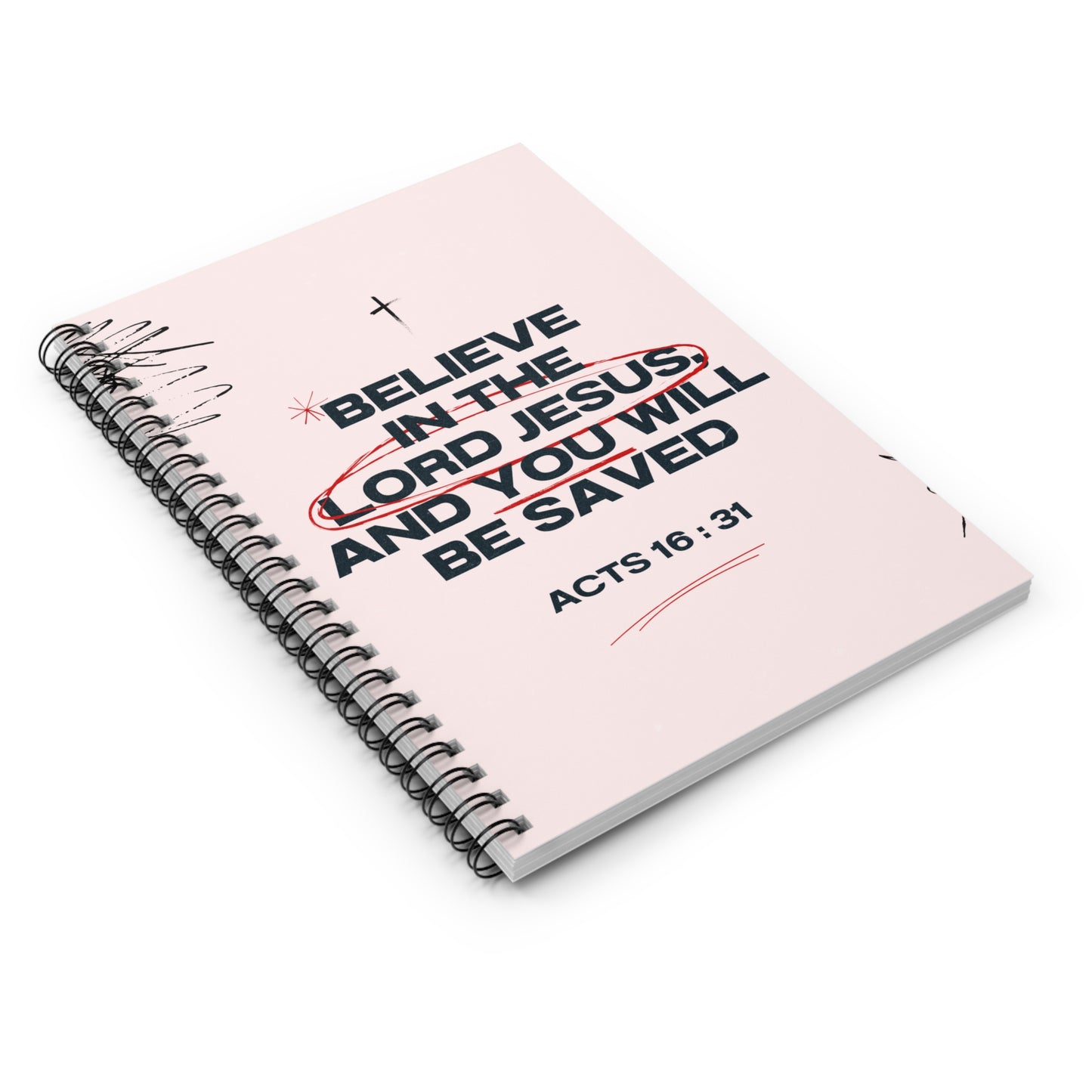 Faith-Inspiring Ruled Spiral Notebook - "Believe in the Lord Jesus" - Great for Daily Reflections and Prayer Journals