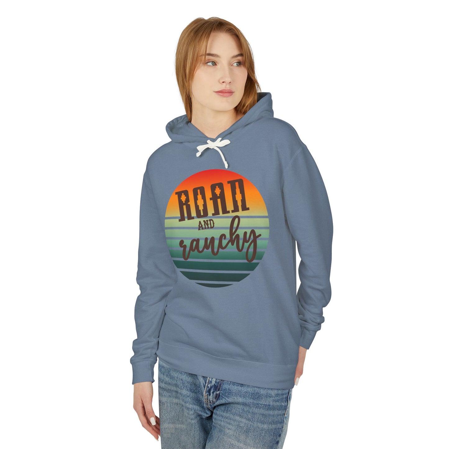 The Best Pullover Ever ~~Western Roan and Ranchy Lightweight Hooded Sweatshirt, Great for Rodeos, Cool Nights, Bonfires, Lake, Beach, River