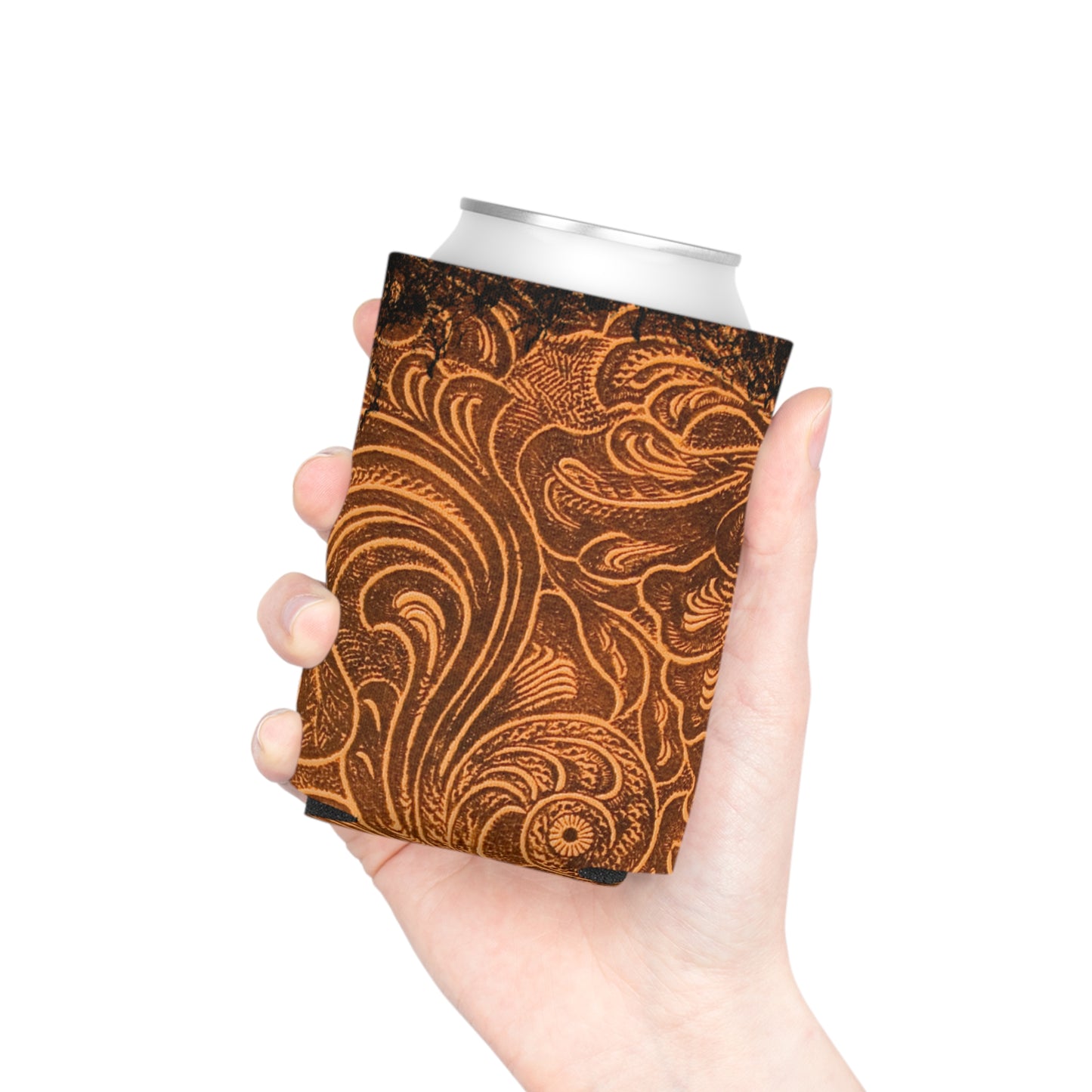 Western Vintage Leather Look Koozie Can Cooler - Bachelorette or Bachelor Gift, Wedding Party Fathers Day Mothers Day Rodeo Gift