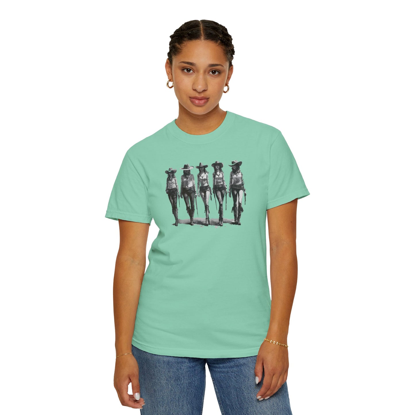 Bad Girls Vintage Cowgirl Graphic Unisex T-Shirt Top