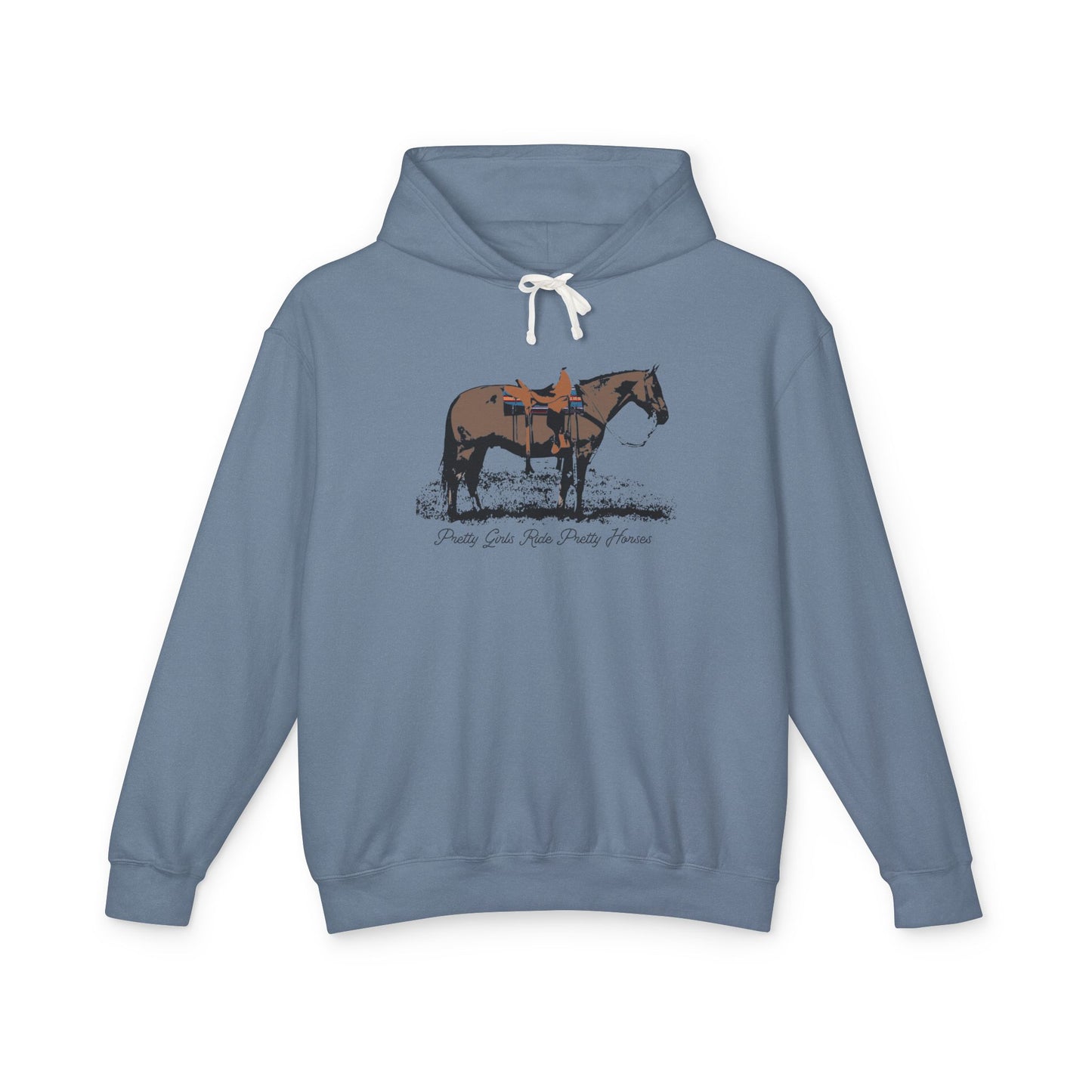 New Pretty Girls Ride Pretty Horses Lightweight Hooded Sweatshirt - Barrel Racer, Horse Lovers, Trail Rides. This will be your favorite- Multiple Colors Available