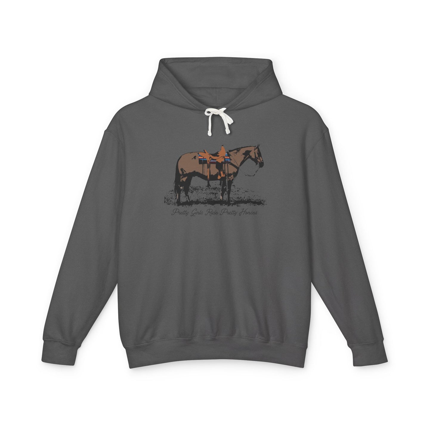 New Pretty Girls Ride Pretty Horses Lightweight Hooded Sweatshirt - Barrel Racer, Horse Lovers, Trail Rides. This will be your favorite- Multiple Colors Available