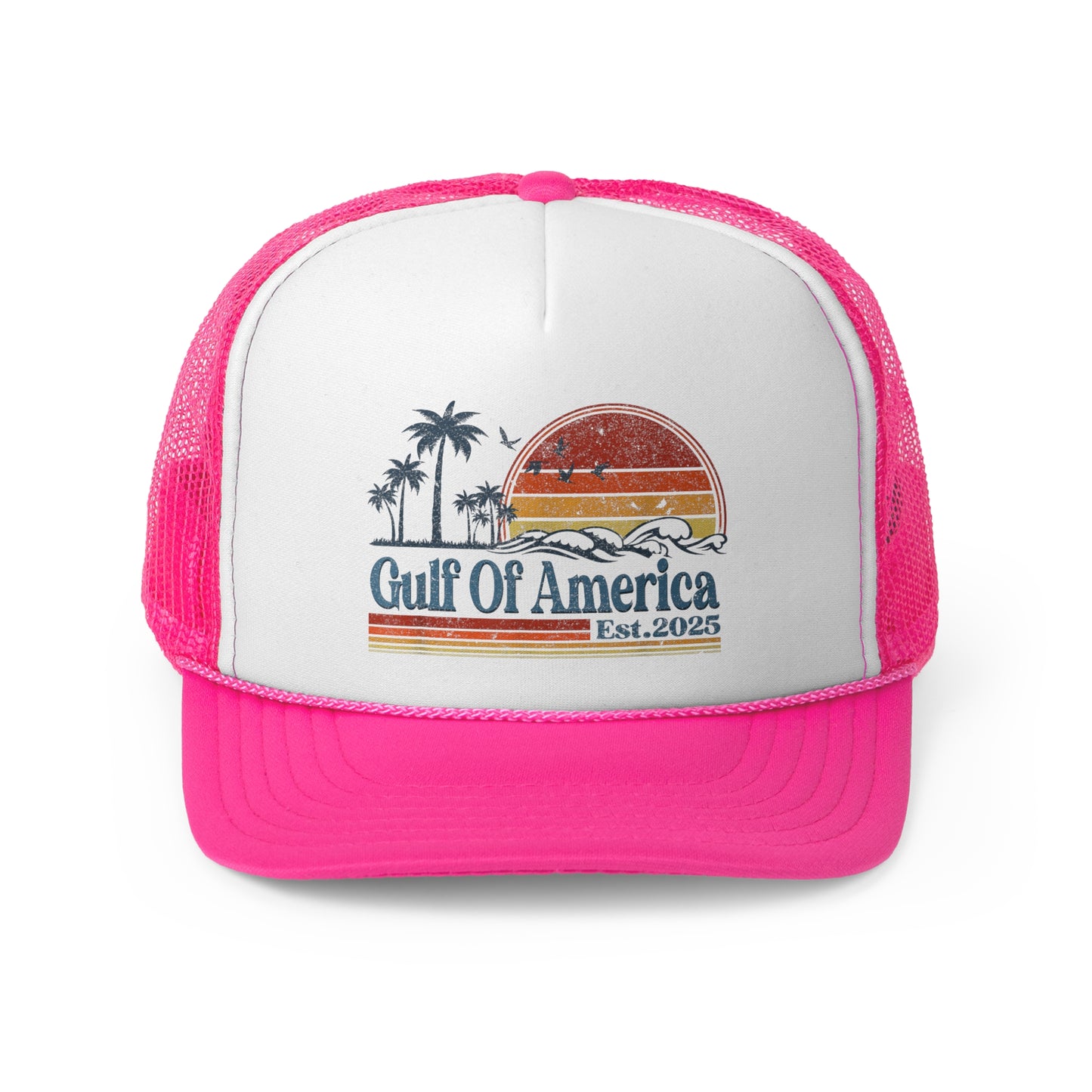 Pink Vintage Beach Sunset Trucker Cap - Mothers Day Gift