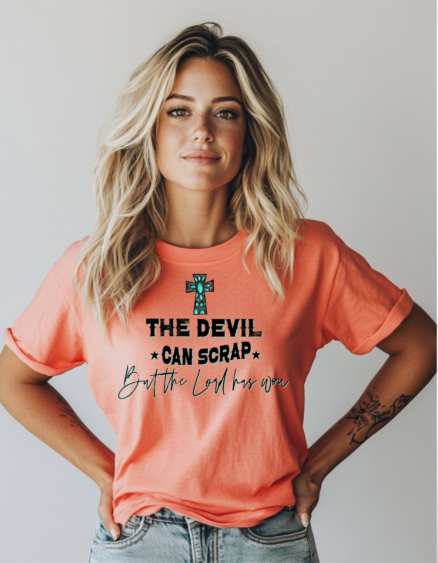 Turquoise Cross Unisex T-shirt - The Lord has Won