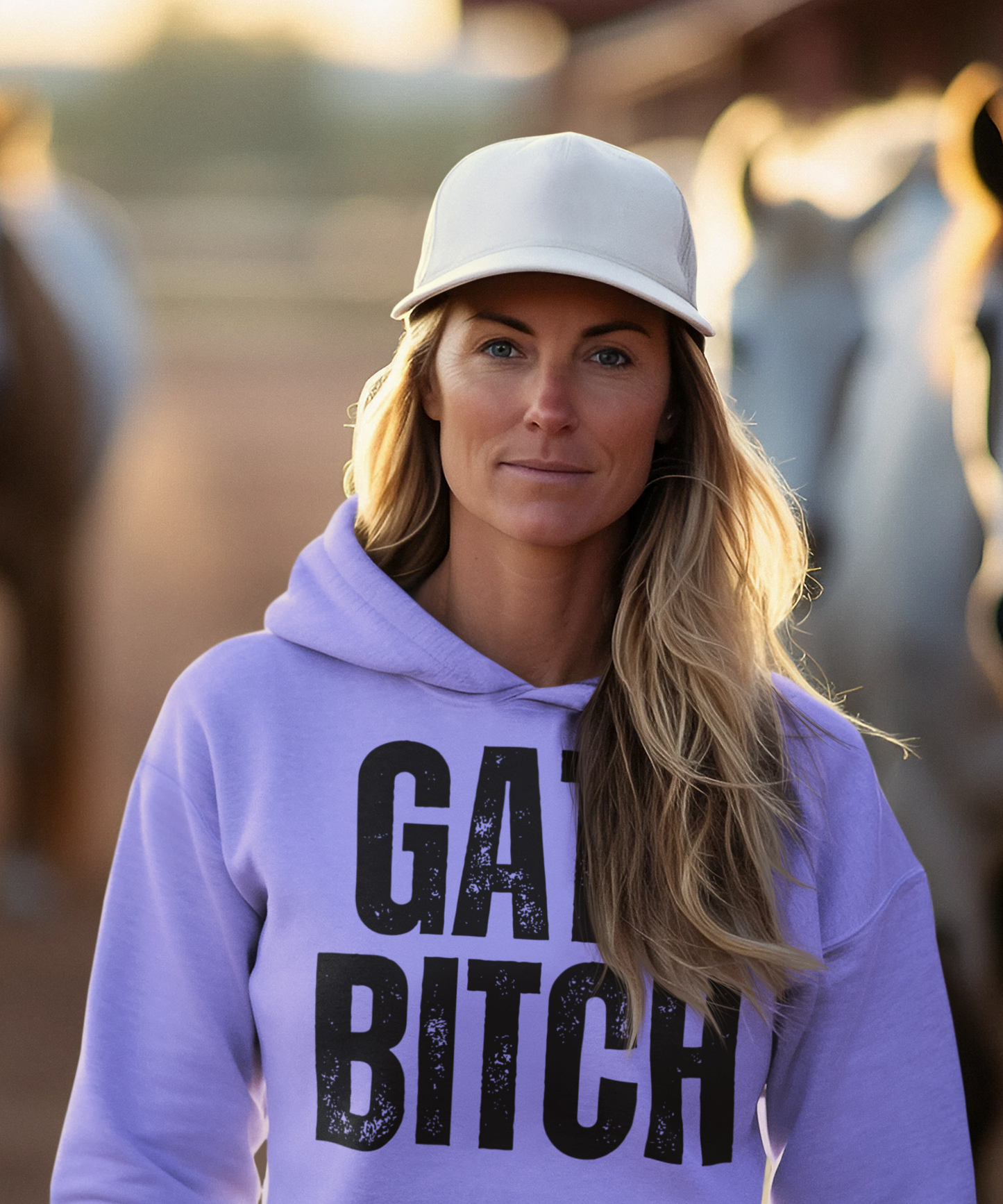 Lightweight Hooded Sweatshirt - Comfortable Lightweight Gate Bitch Hoodie Rodeo Ranch