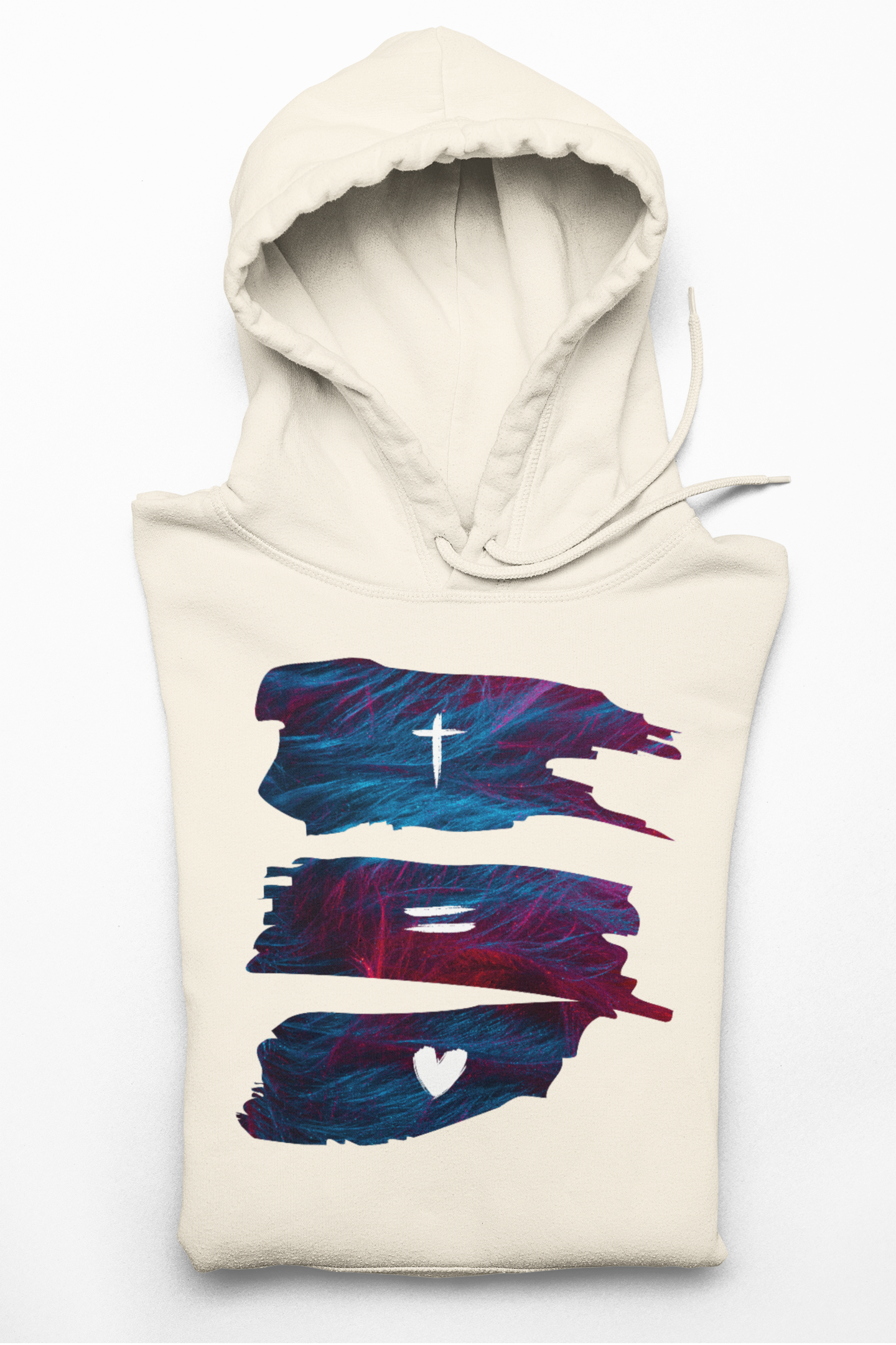Faith Equals Love Unisex Lightweight Hooded Sweatshirt Mothers Day Fathers Day Easter Gift