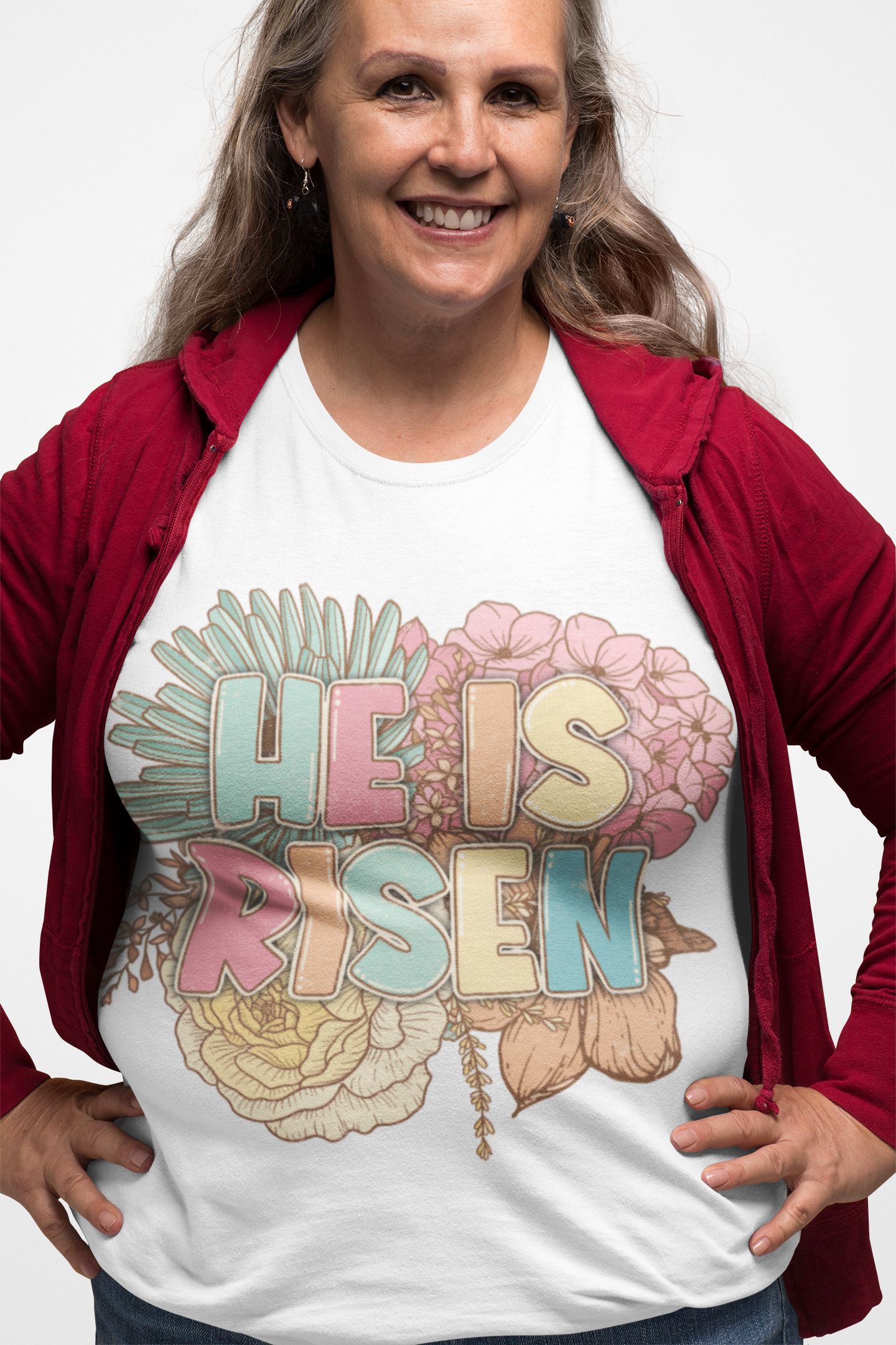 Beautiful Floral "Jesus Has Risen" Easter T-shirt