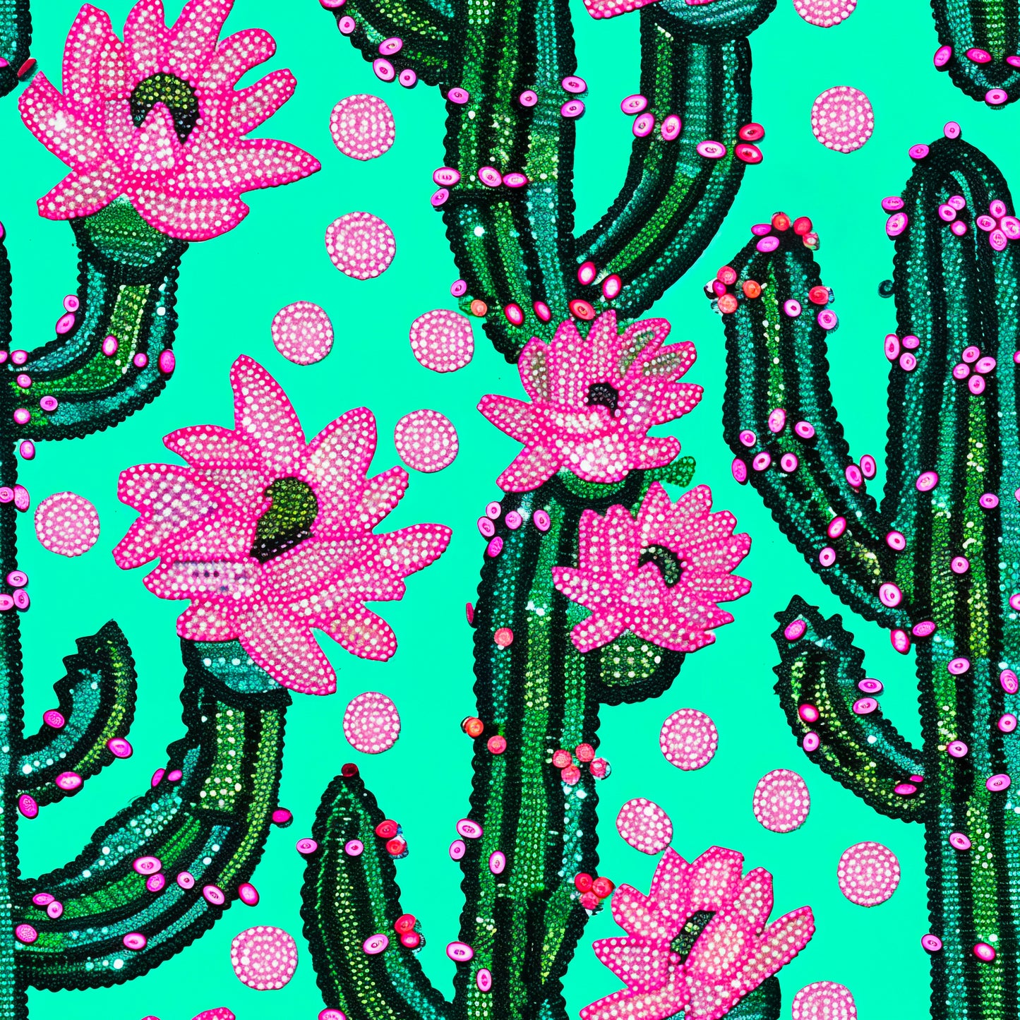 Funky Turquoise Pink Cactus Flower Tropical Beach Towel - Vibrant Floral 3D Design Boho Western Gorgeous Great For Family vacation Beach Vacay Pool Lake