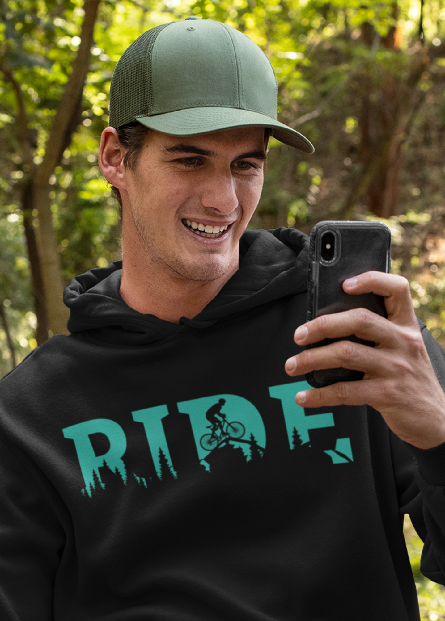 The Ride Mountain Biking Hoodie Comfy Pullover Ride The Trails Lightweight Springtime