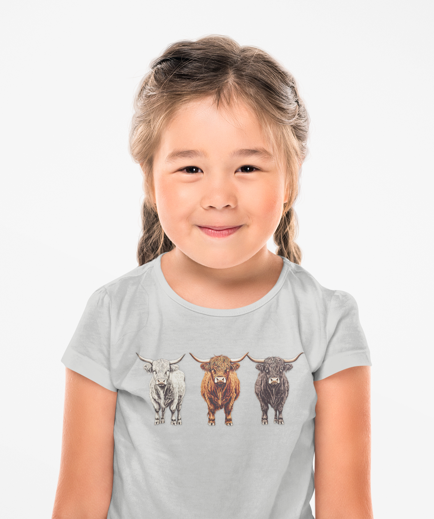 Cute Highland Cattle Toddler Short Sleeve Tee - Adorable Animal T-Shirt for Kids Unisex Farming County Fair Summer Top