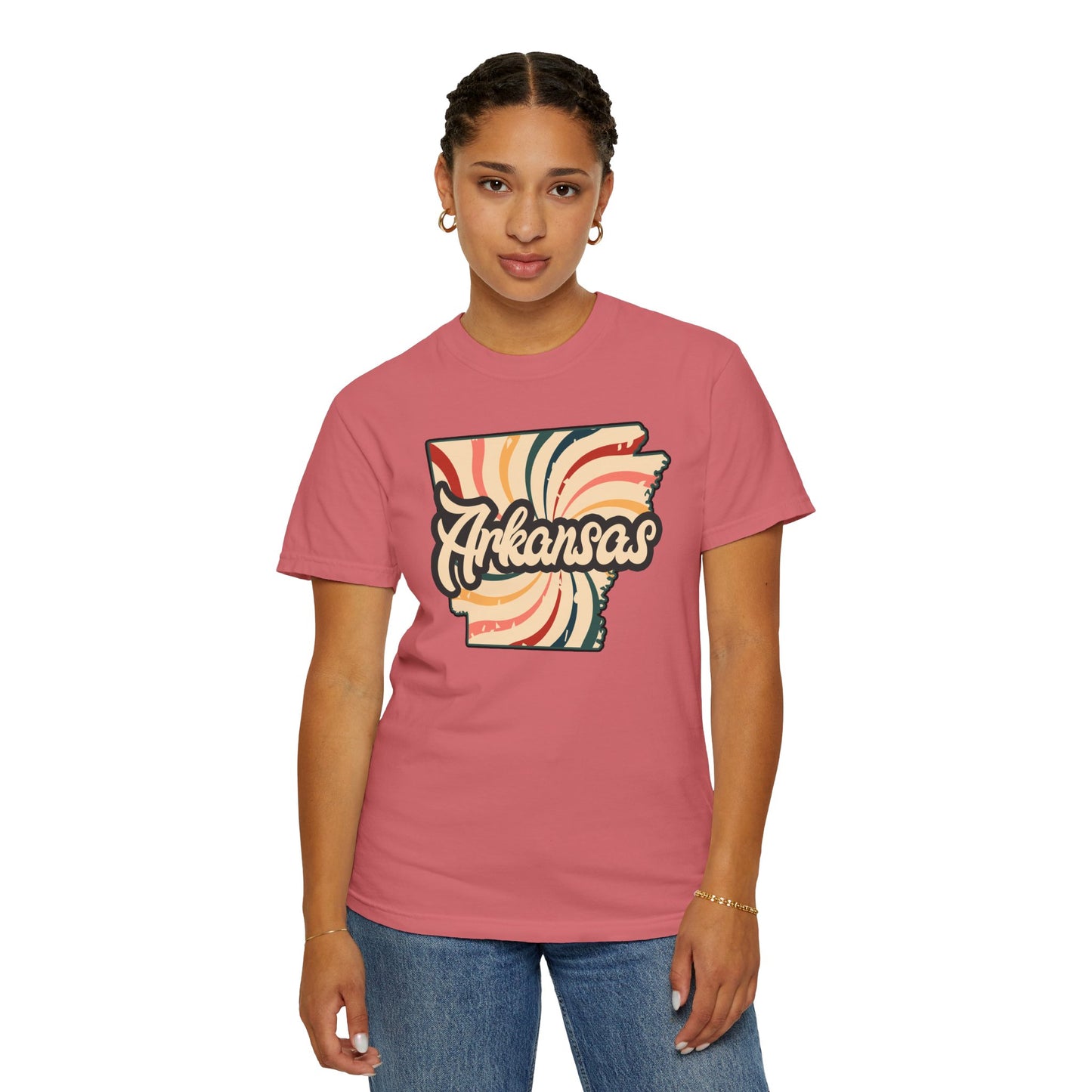 WOOO PIG SOOIE. , Arkansas Retro T-Shirt - Call Those Hogs - Natural State - Fun Summer Tee - Colorful - Razorbacks