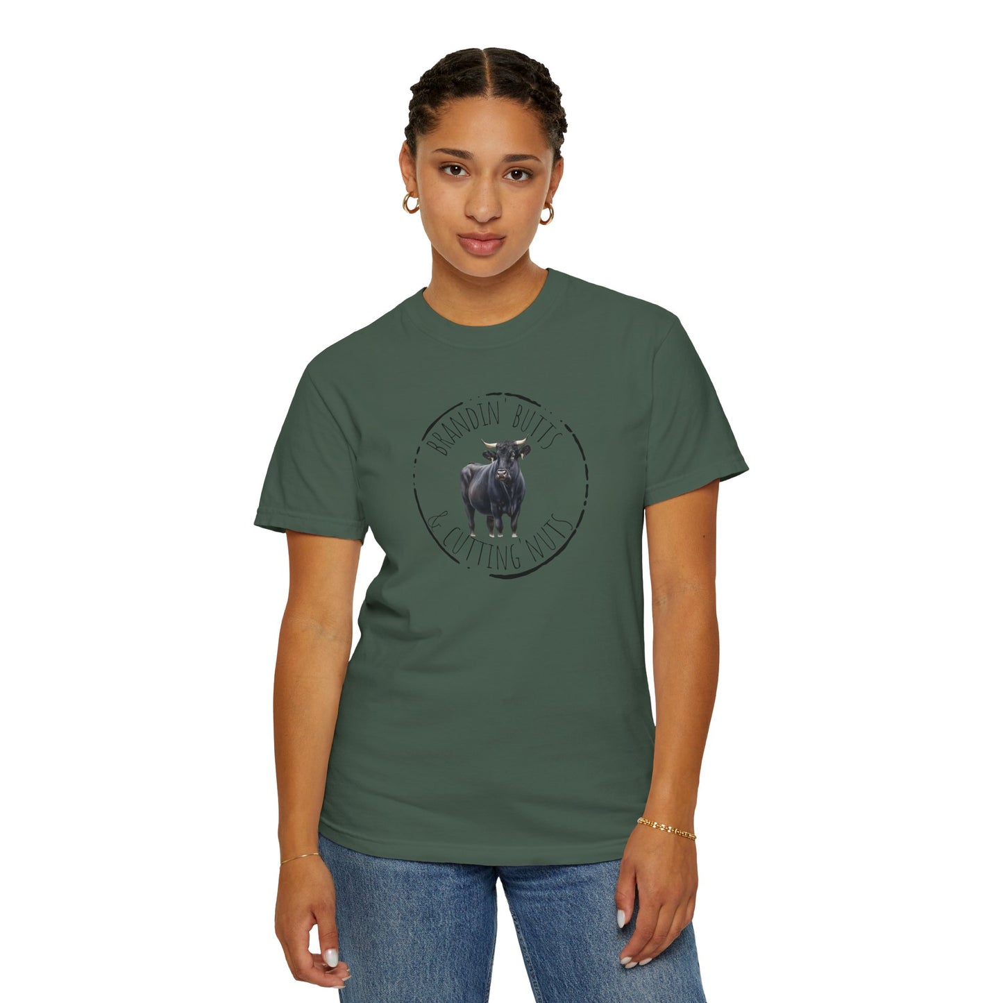 Brandin' Butts Unisex Garment-Dyed T-Shirt - Fun Casual Tee Men or Women, Great for Farmers or Ranchers, Cattle Producers