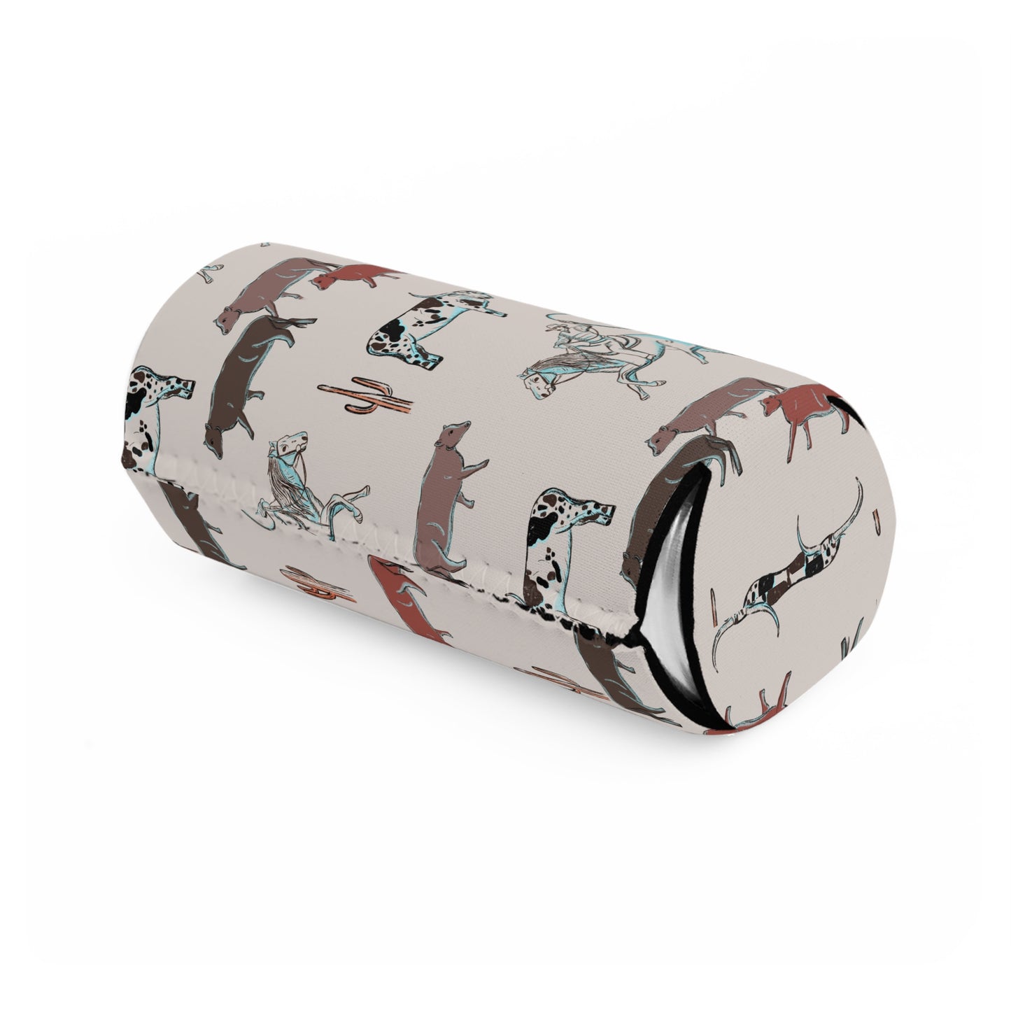 Cattle Drive Slim Koozie Western Vibes Retro Cowboy Slim Can Cooler - Fun Rodeo Theme for Outdoor Events