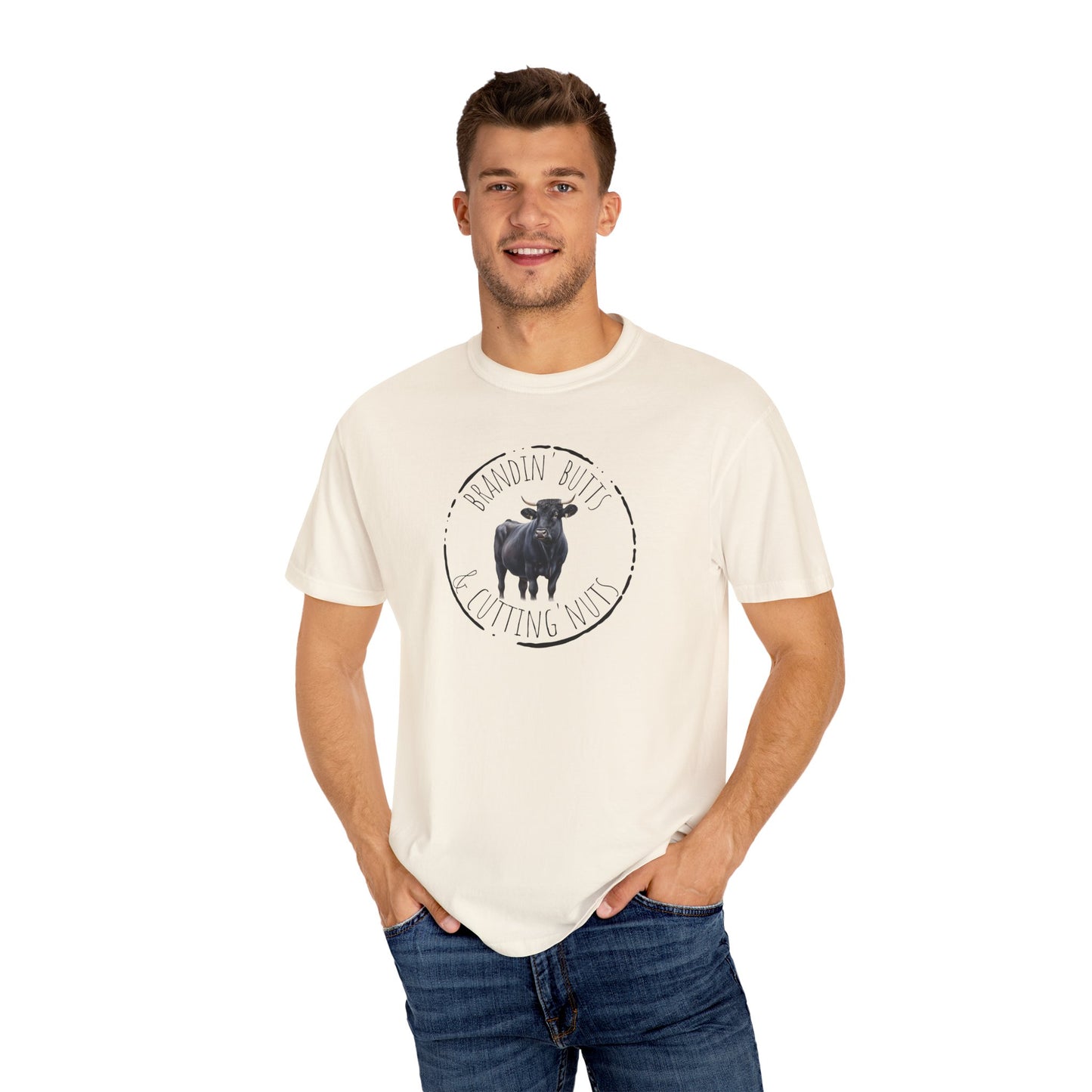 Brandin' Butts Unisex Garment-Dyed T-Shirt - Fun Casual Tee Men or Women, Great for Farmers or Ranchers, Cattle Producers