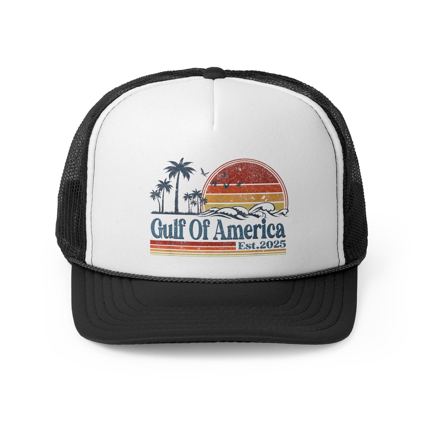Vintage Gulf of America Sunset Trucker Cap - Perfect for Beach Lovers and Outdoor Adventures Great Fathers Day Gift