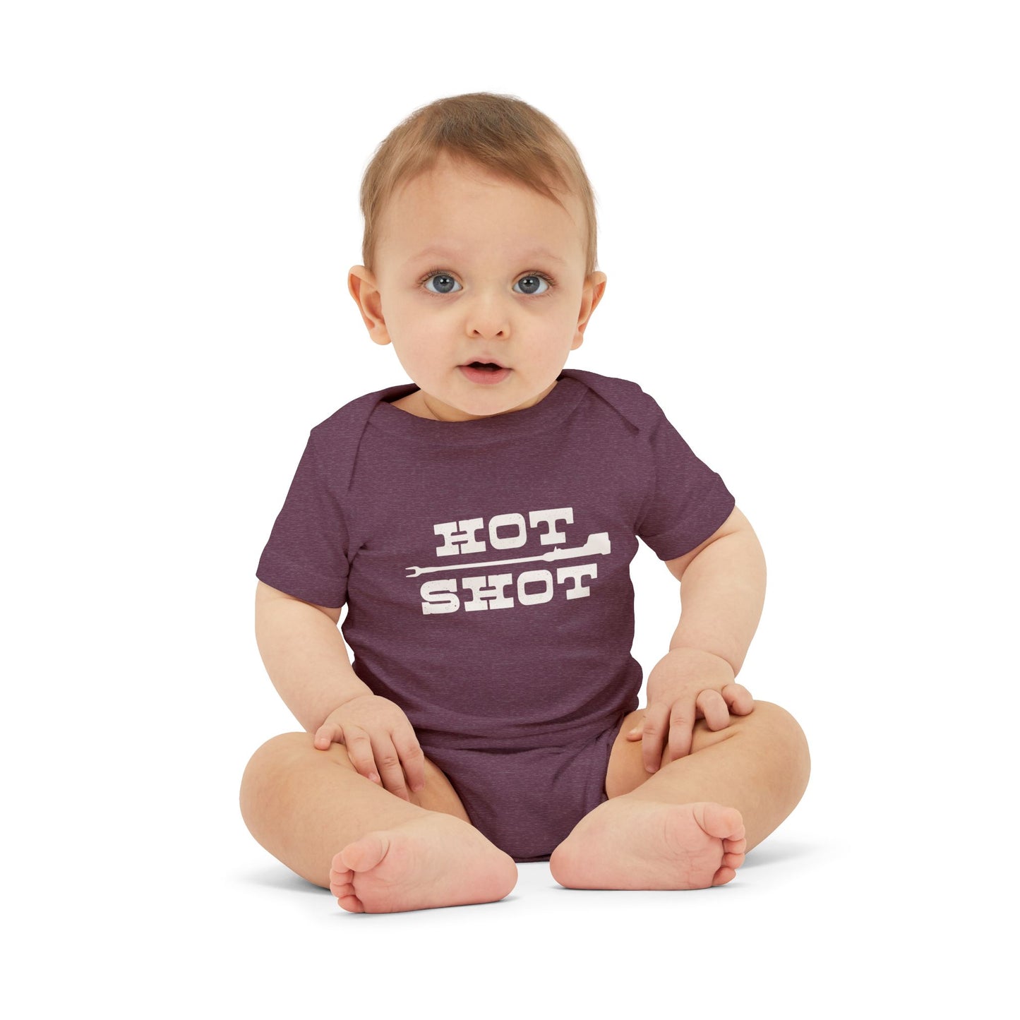 Cute 'Hot Shot' Infant Jersey One Piece for Baby Boys or Girls, Onesie Farmer Cattle Rancher Western Unisex Multiple Colors to Choose From