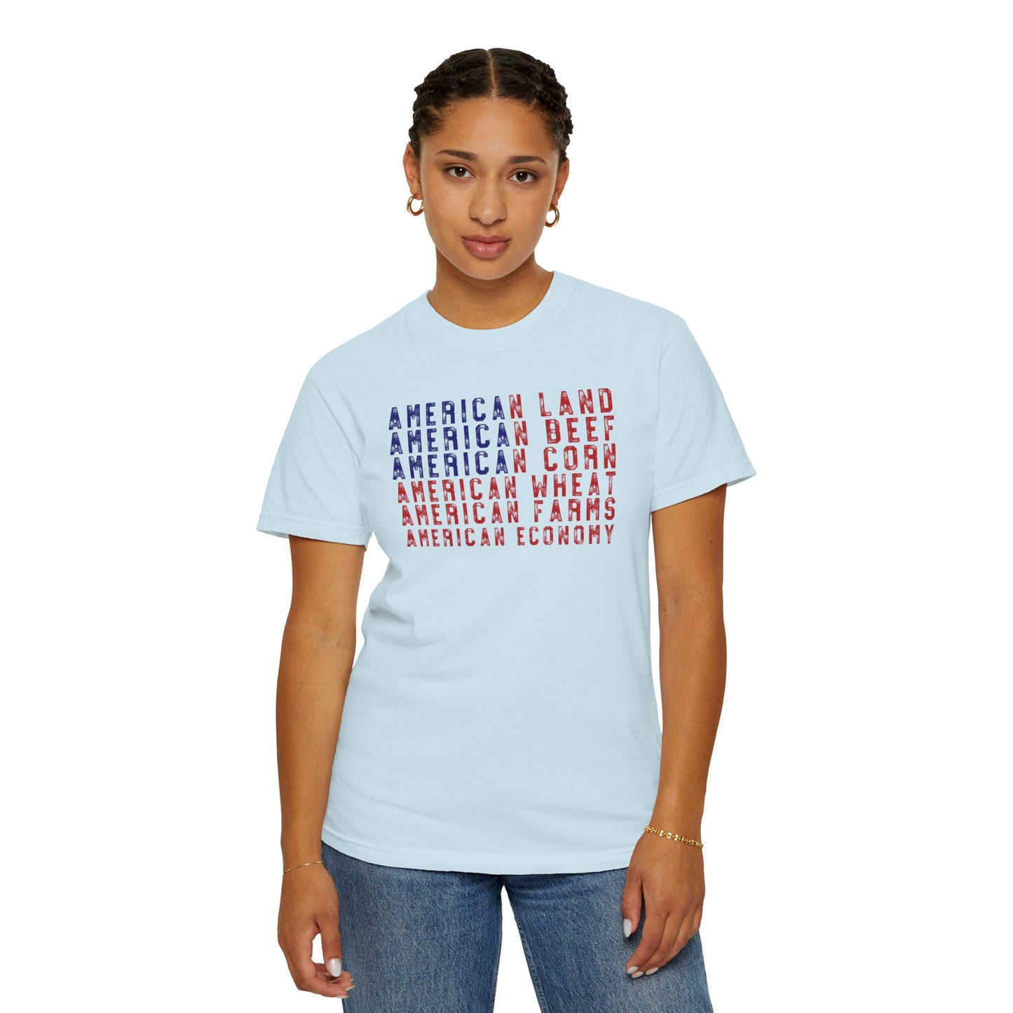 Vintage American Beef Corn Land Wheat Farms Pride T-shirt - Land, Beef, Corn Wheat Crops USA America Patriotic Design