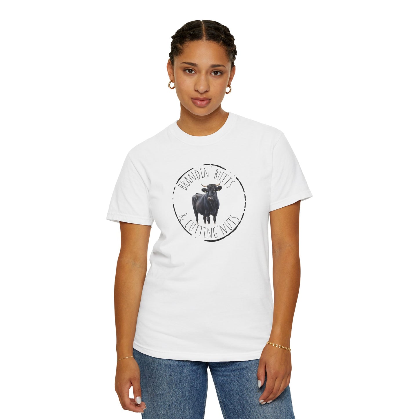 Brandin' Butts Unisex Garment-Dyed T-Shirt - Fun Casual Tee Men or Women, Great for Farmers or Ranchers, Cattle Producers