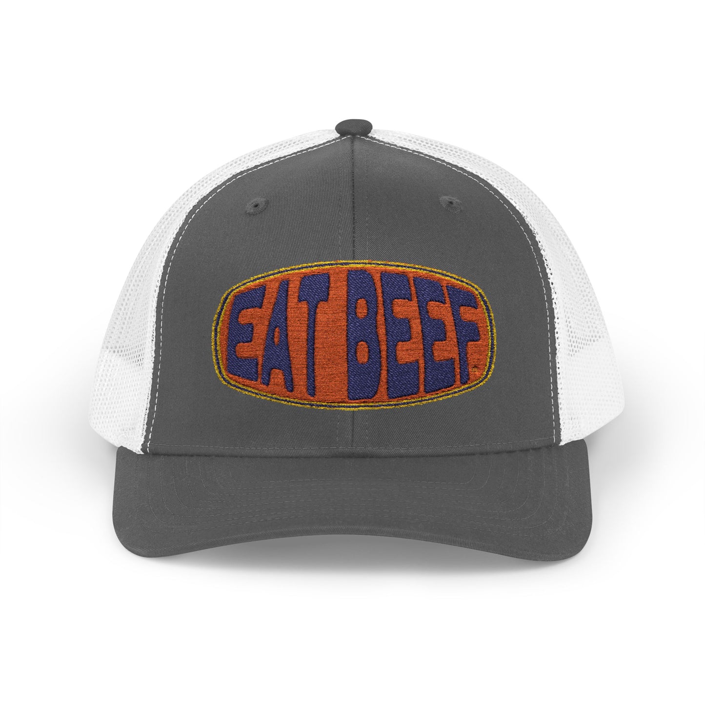 New Embroidery "Eat Beef " Snapback Trucker Cap - Help Promote the Cattle Industry