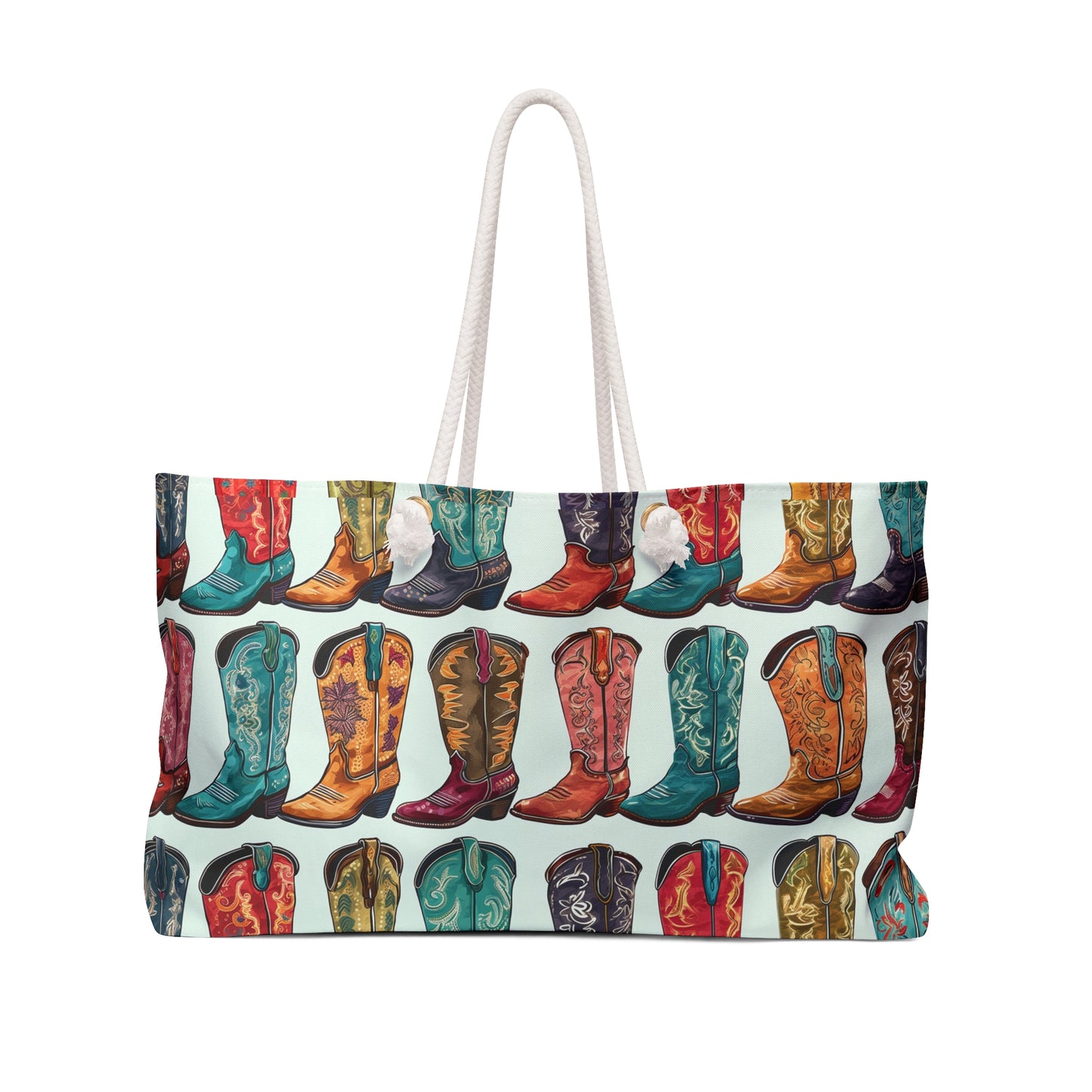 Trending Now Western Vibes Colorful Cowboy Boots Weekender Bag, Western Beach Bag, Custom Large Bag, Gear Bag, Work Out Bag, Shopping Bag, FUN
