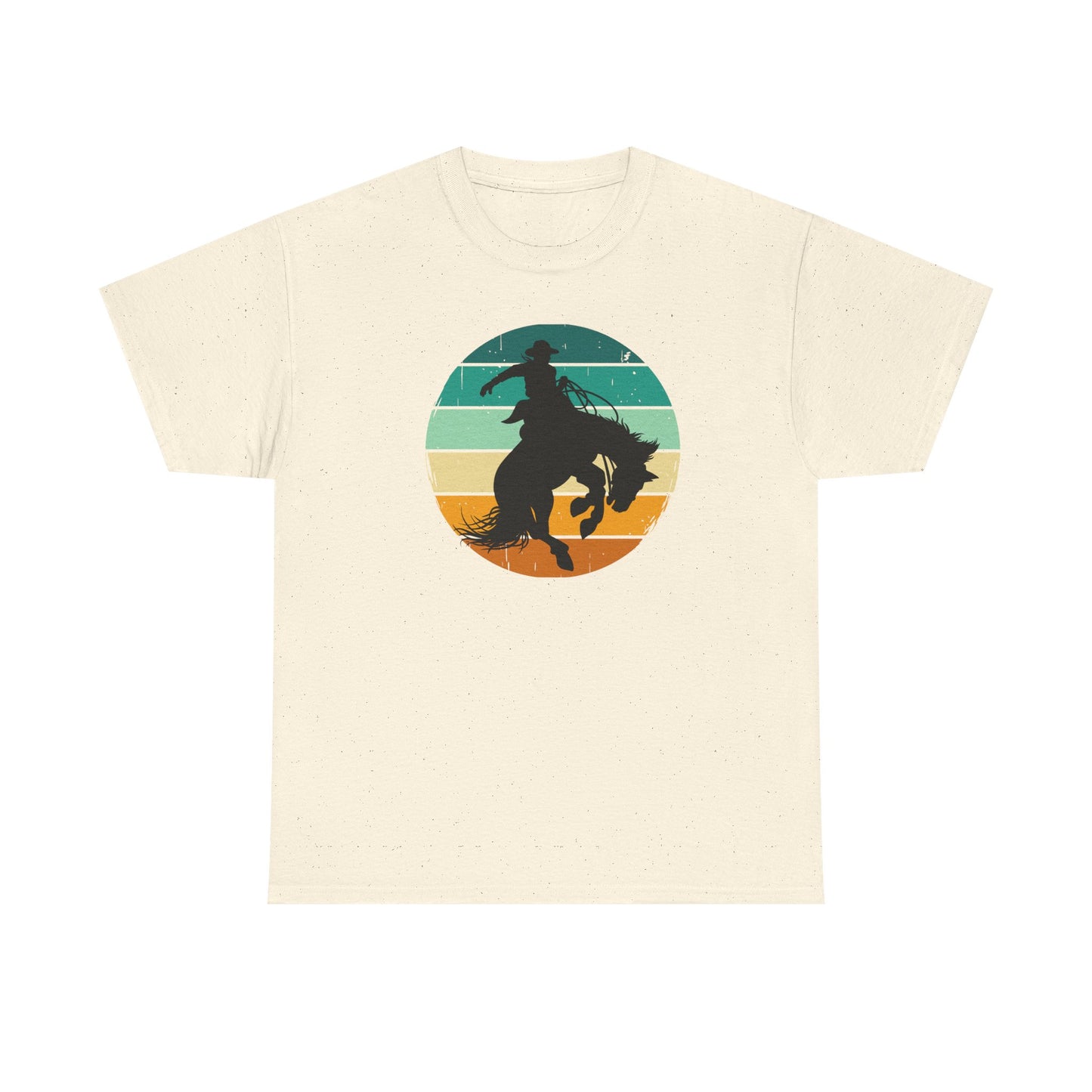 Ride It! Retro Cowboy Unisex Heavy Cotton Tee Rodeo, Honky Tonk, Concert, County Fair -Great Layering Tee. 8 Great Colors to Choose From