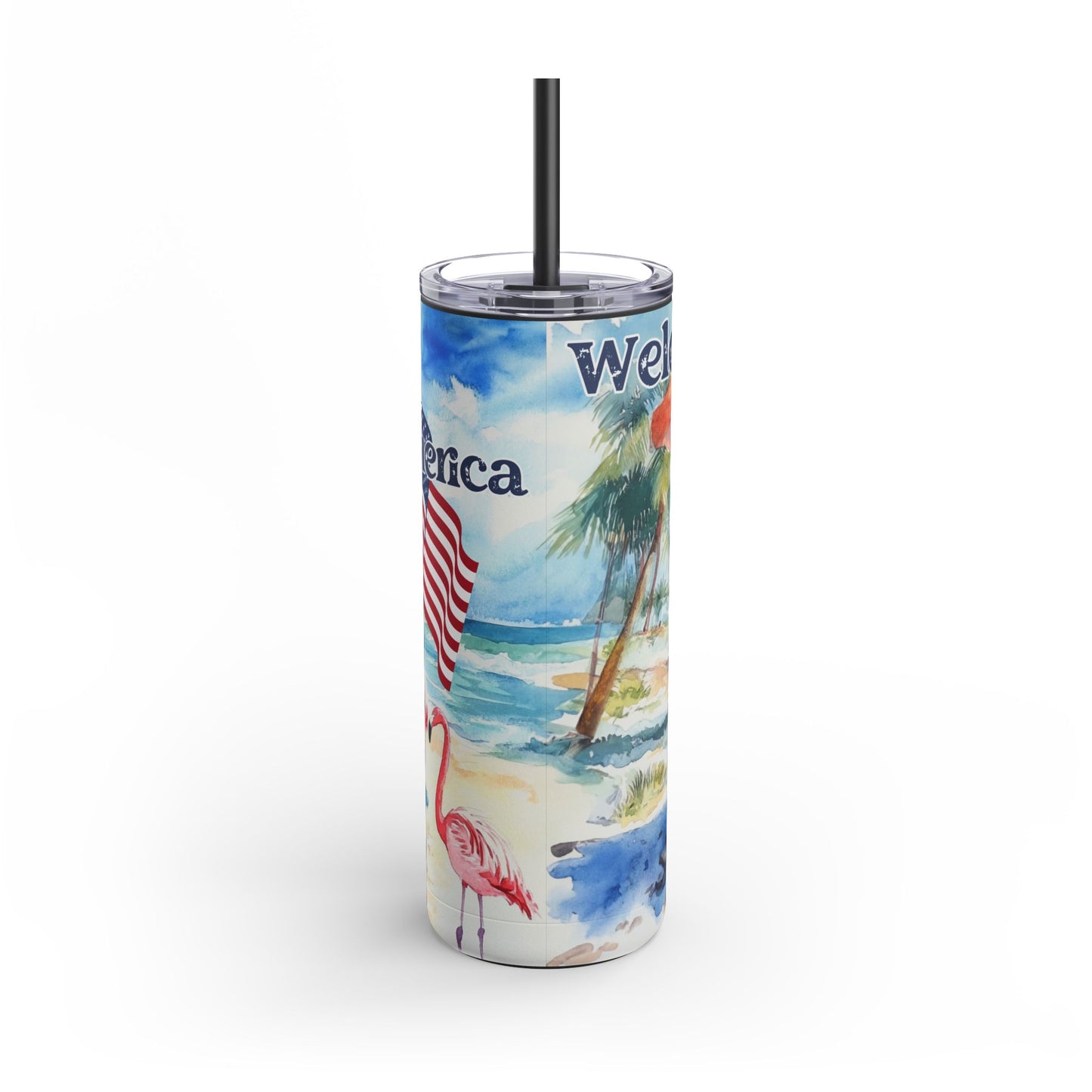 Trump Gulf of America Slim 20 oz Tumbler, Beach Tumbler, River Tumbler, Patriotic Cup, Tumbler with Straw