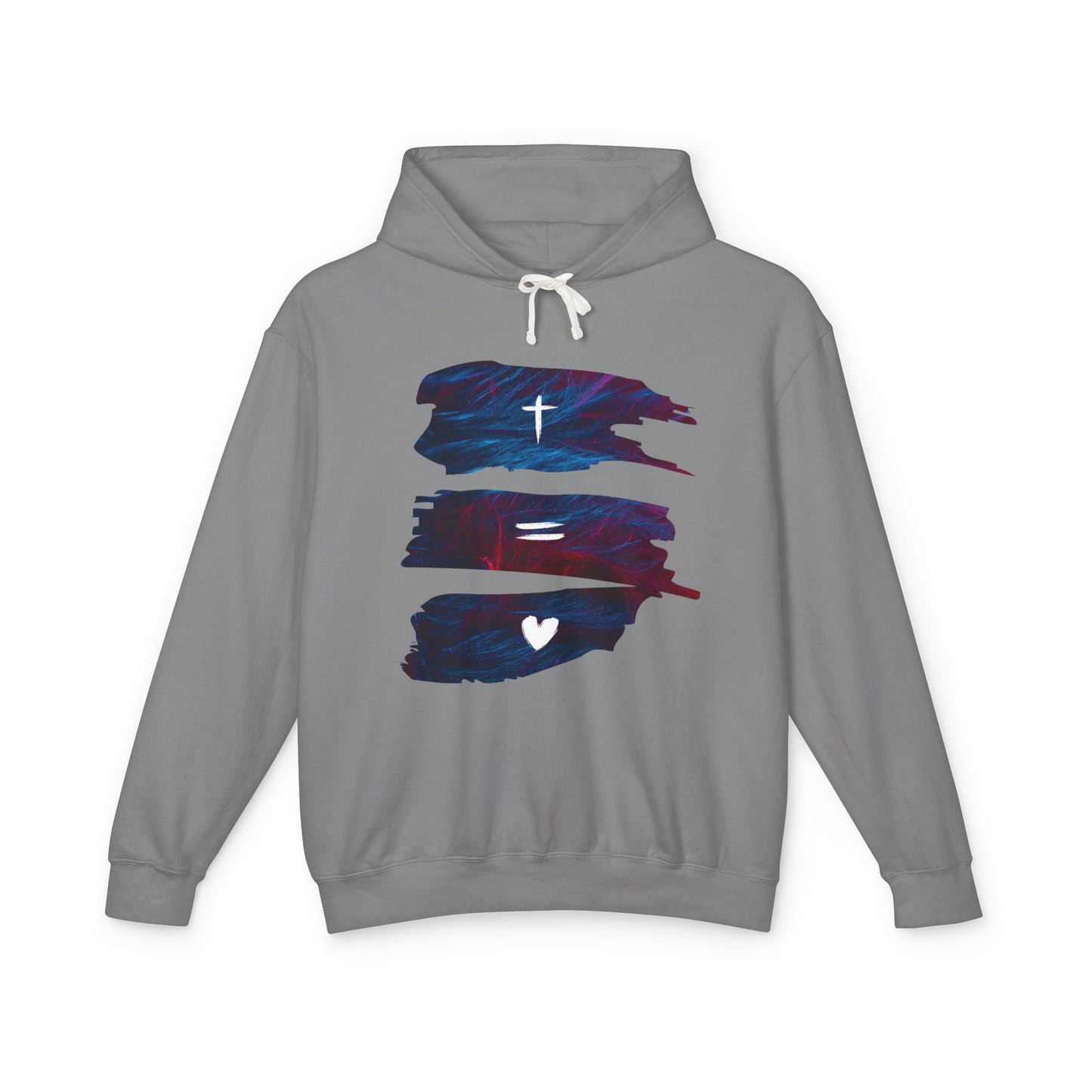 Faith Equals Love Unisex Lightweight Hooded Sweatshirt Mothers Day Fathers Day Easter Gift