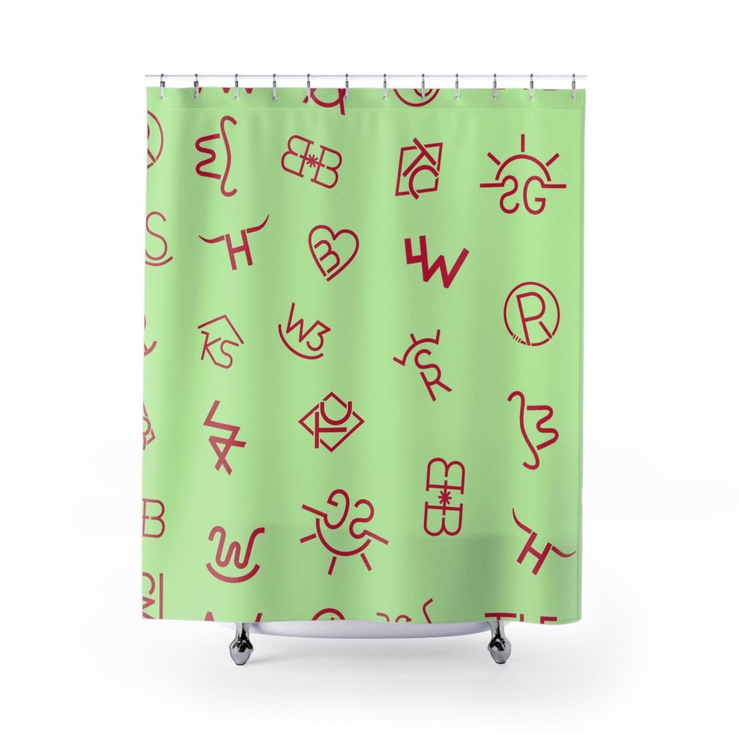 Western Trendy Cattle Brand Shower Curtain