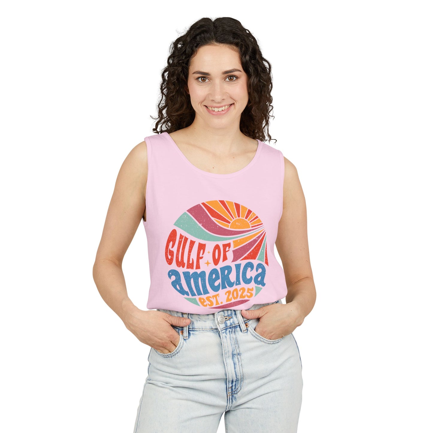 Gulf of America Tank Top | Garment-Dyed Tee for Summer Beach Adventures