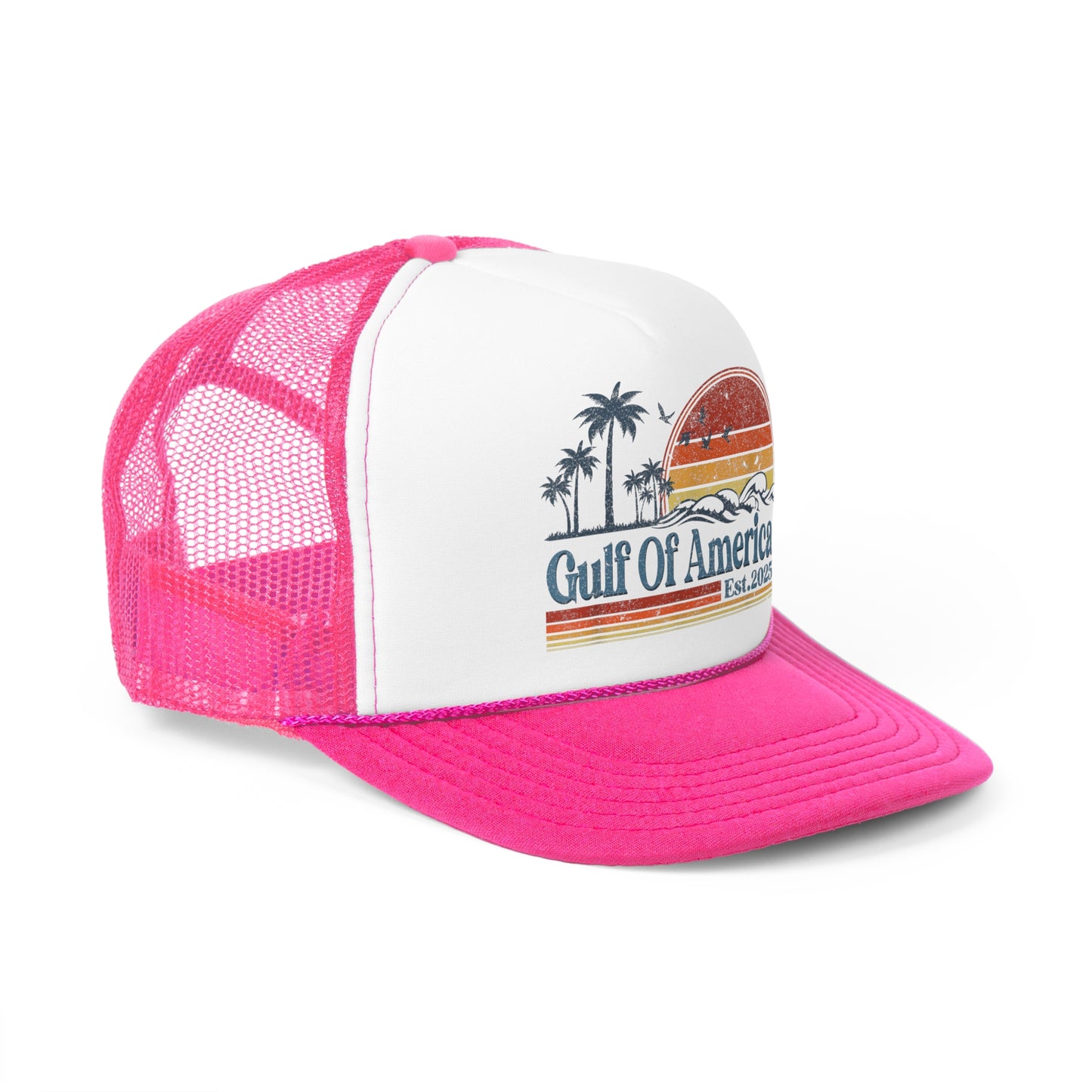 Pink Vintage Beach Sunset Trucker Cap - Mothers Day Gift