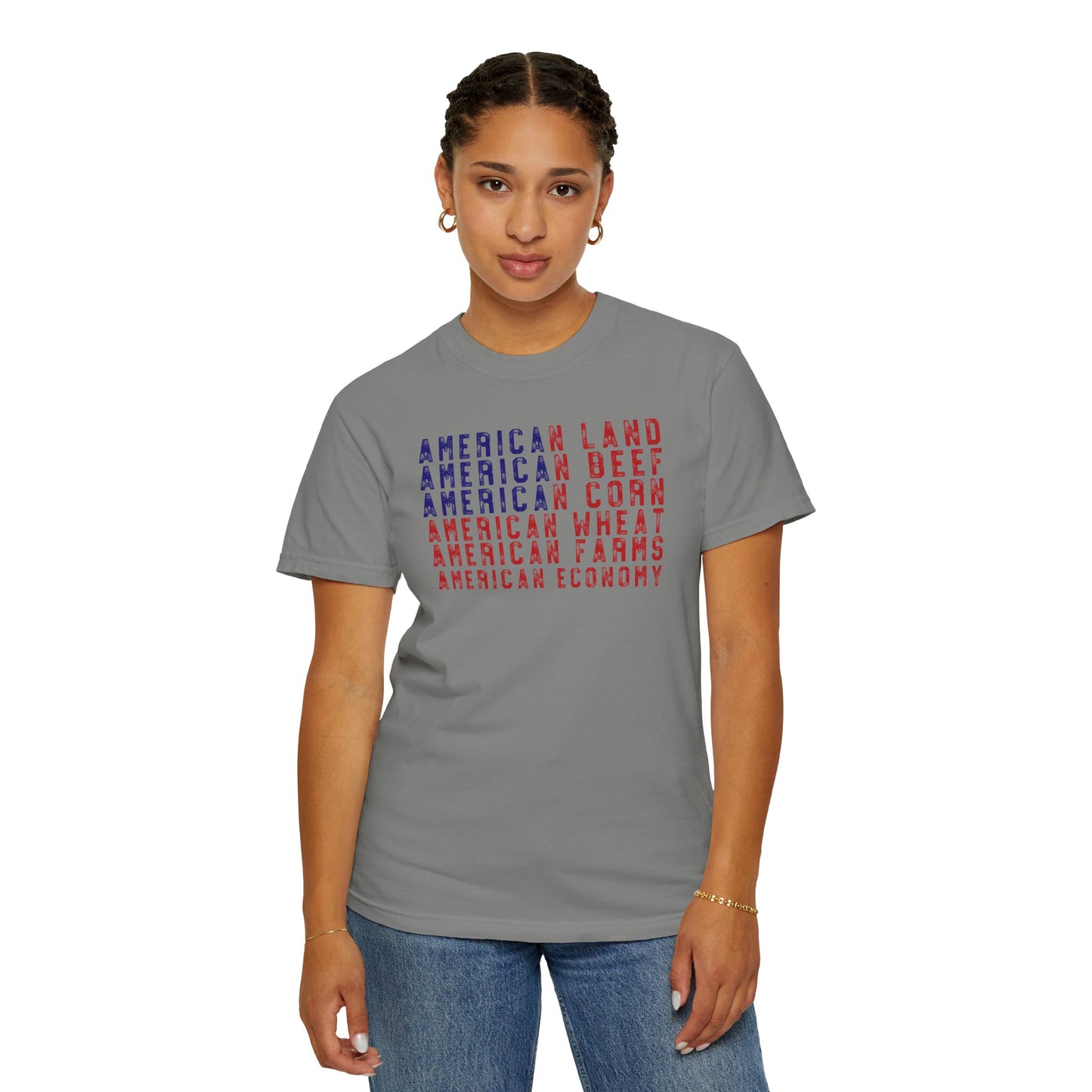 Vintage American Beef Corn Land Wheat Farms Pride T-shirt - Land, Beef, Corn Wheat Crops USA America Patriotic Design