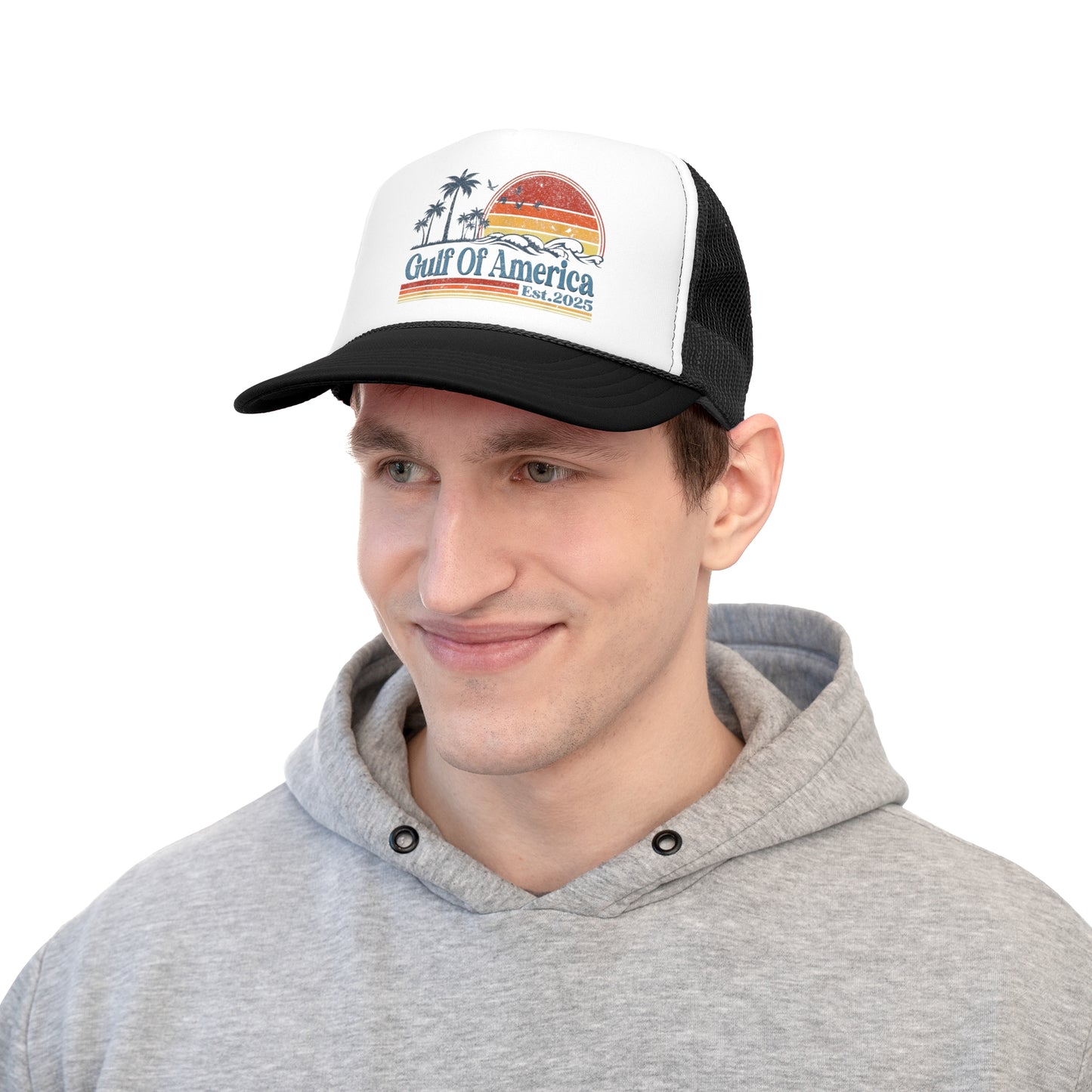Vintage Gulf of America Sunset Trucker Cap - Perfect for Beach Lovers and Outdoor Adventures Great Fathers Day Gift