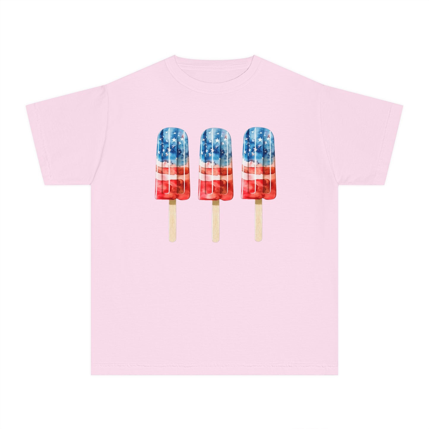 Patriotic Youth Tee with Popsicles, Kids Summer T-Shirt, Independence Day Gift, 4th of July Apparel, Fun Outdoor Wear
