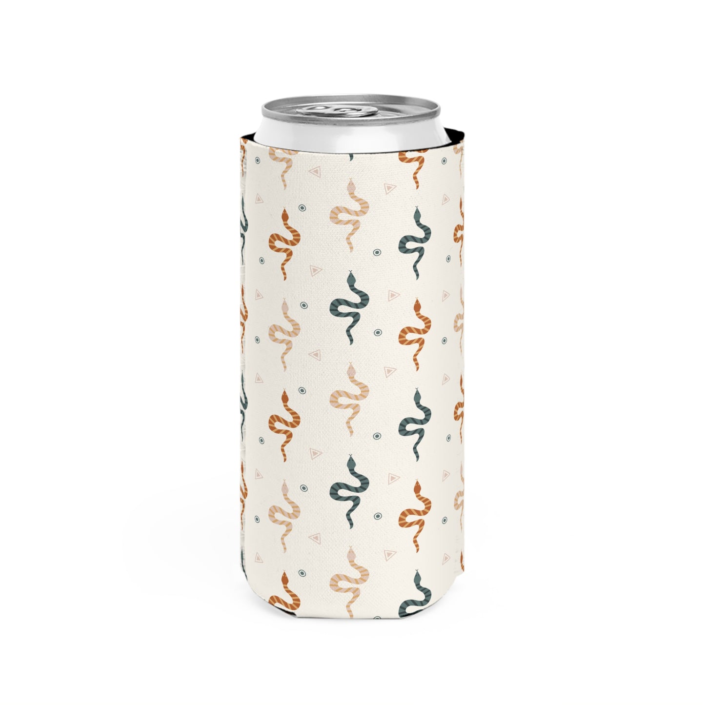 Western Aztec Desert Snake Pattern Slim Can Cooler