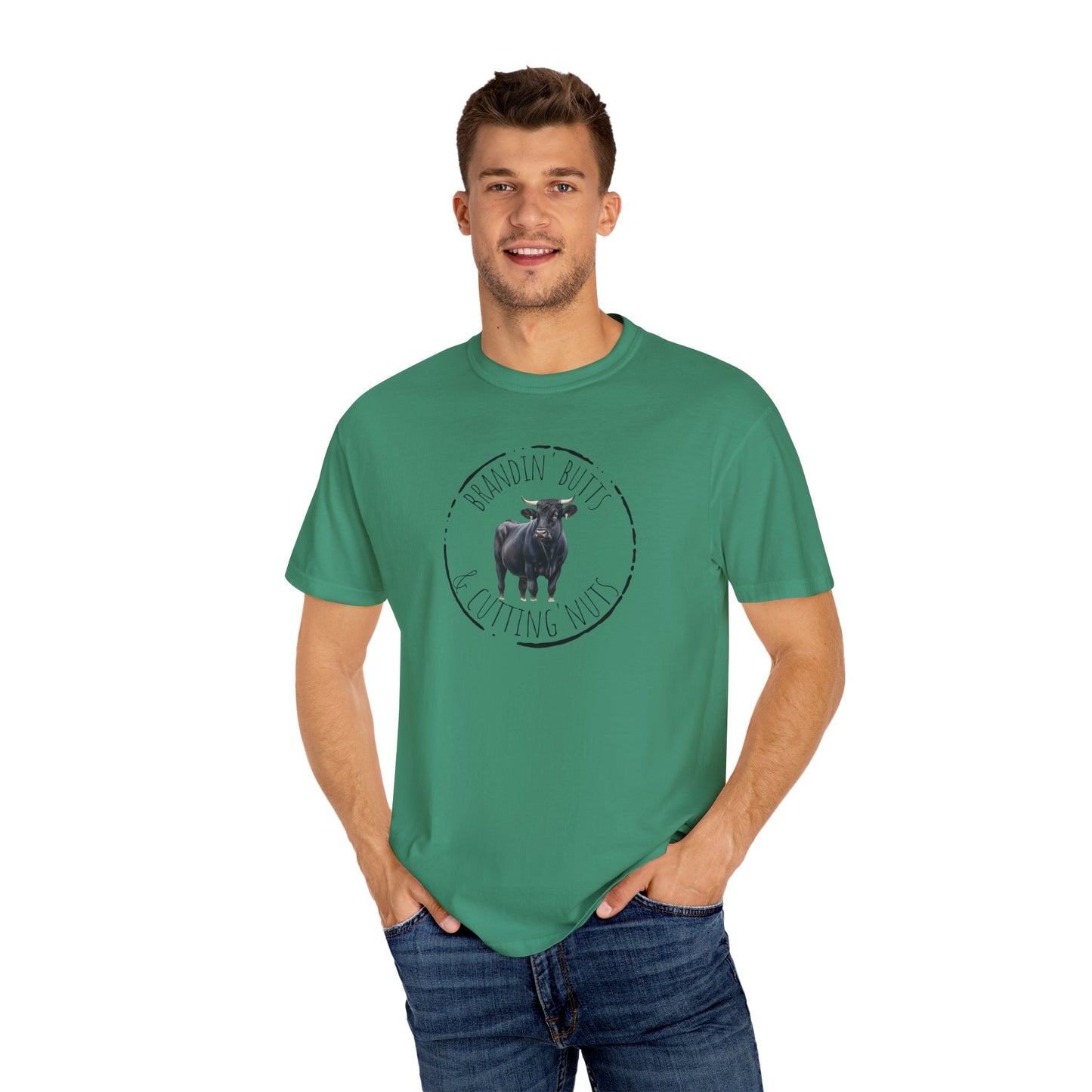 Brandin' Butts Unisex Garment-Dyed T-Shirt - Fun Casual Tee Men or Women, Great for Farmers or Ranchers, Cattle Producers