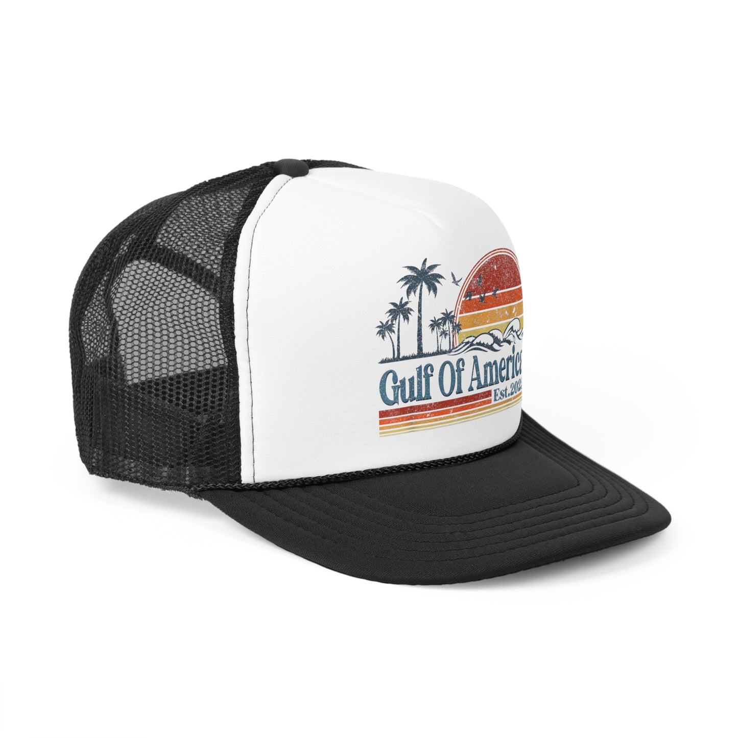 Vintage Gulf of America Sunset Trucker Cap - Perfect for Beach Lovers and Outdoor Adventures Great Fathers Day Gift