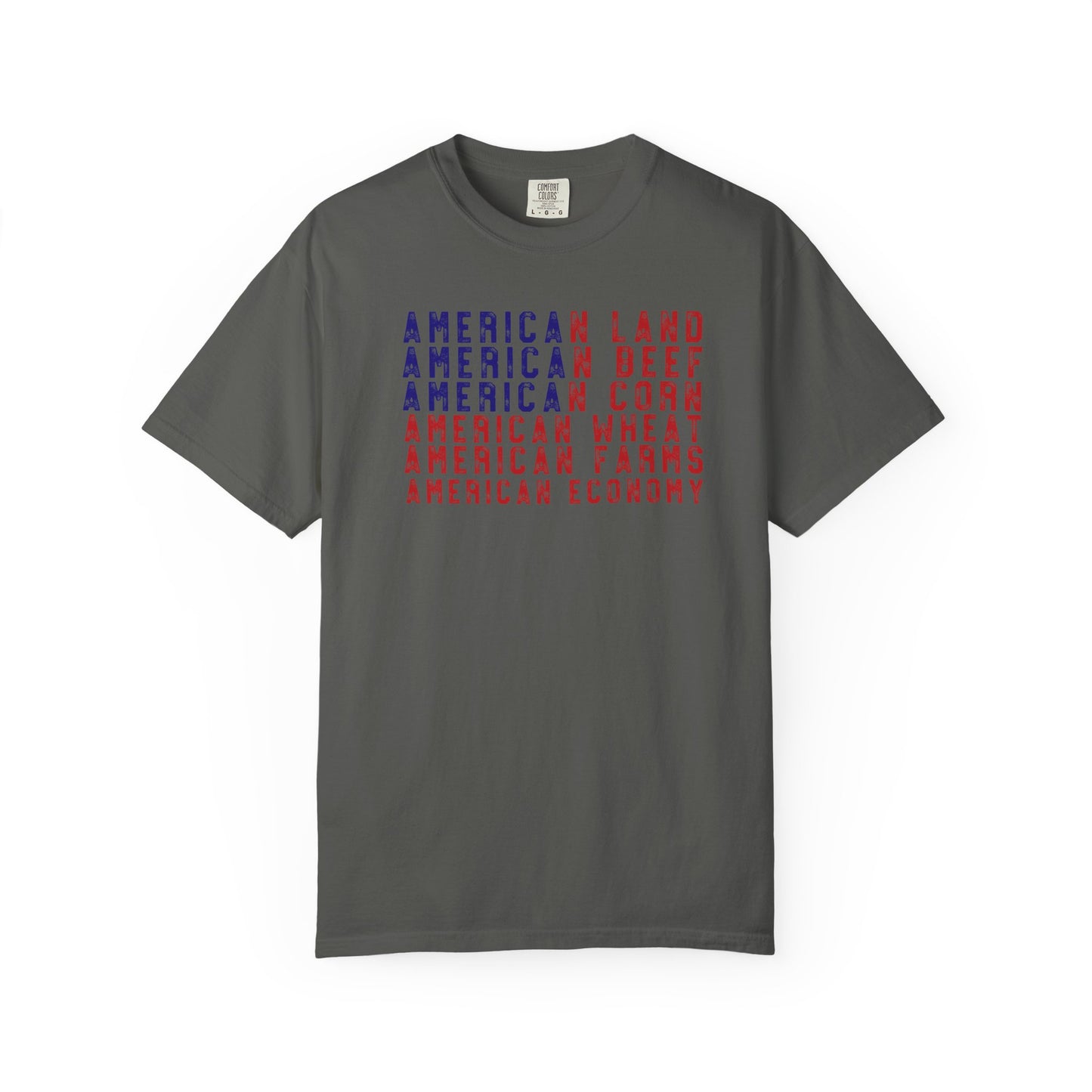 Vintage American Beef Corn Land Wheat Farms Pride T-shirt - Land, Beef, Corn Wheat Crops USA America Patriotic Design