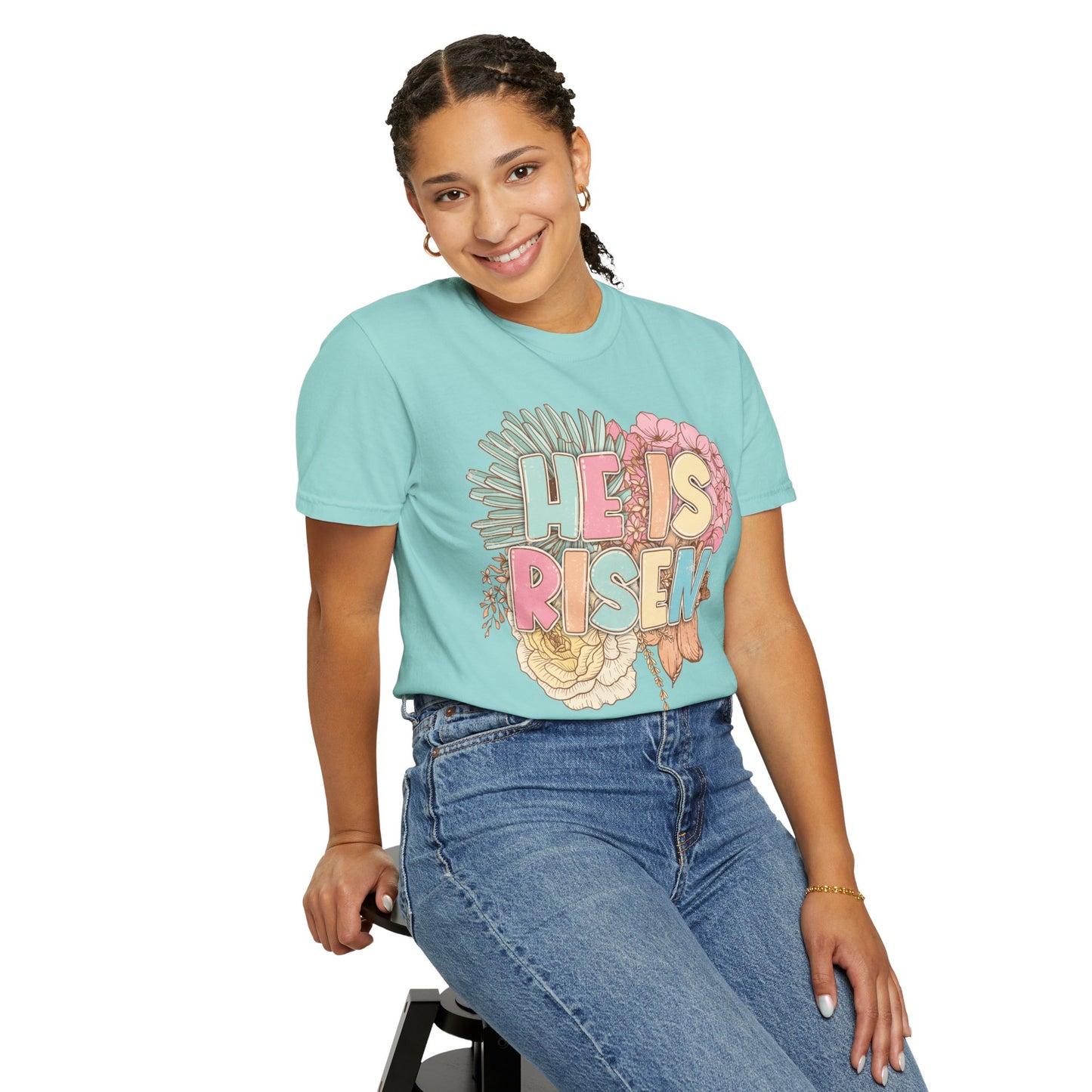 Beautiful Floral "Jesus Has Risen" Easter T-shirt