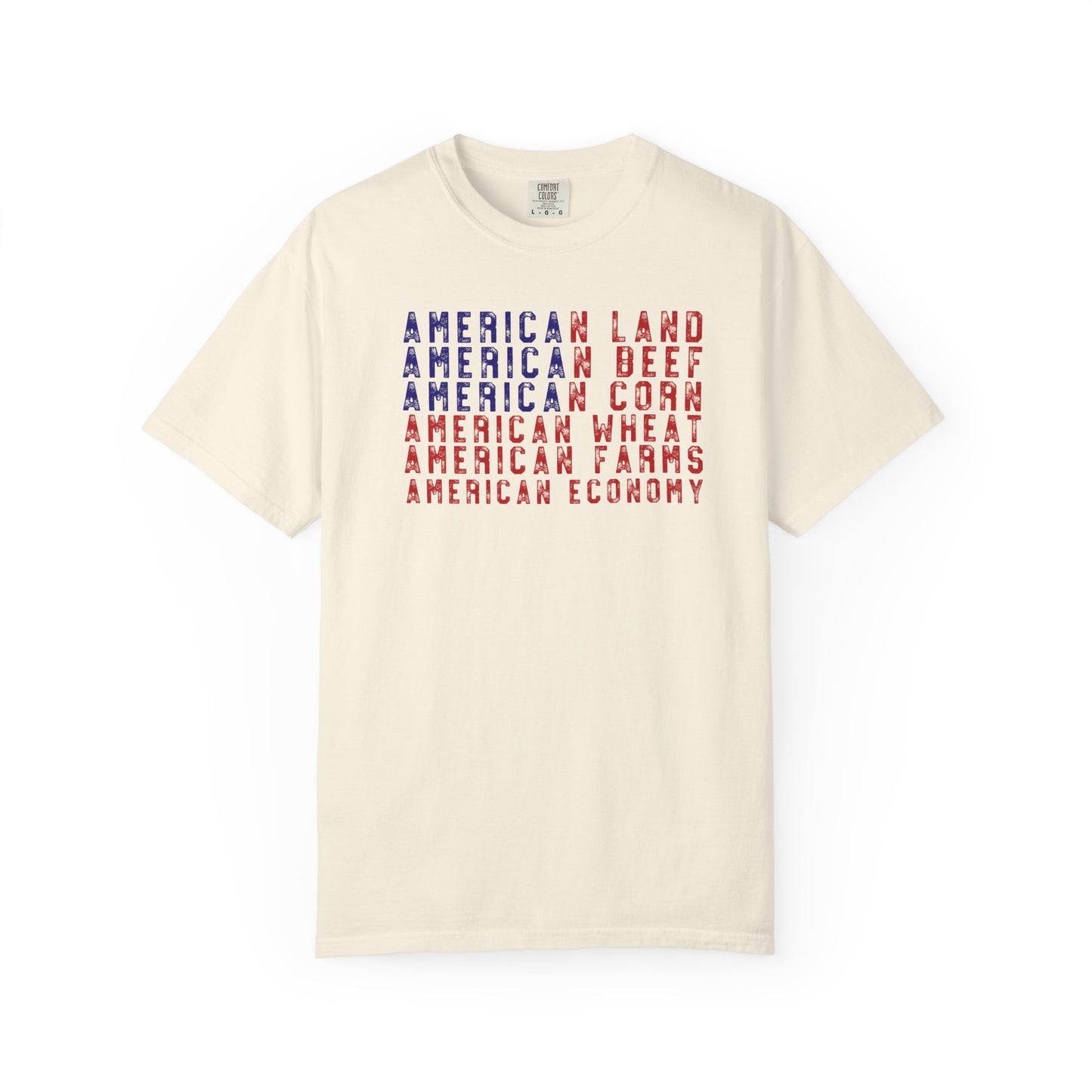 Vintage American Beef Corn Land Wheat Farms Pride T-shirt - Land, Beef, Corn Wheat Crops USA America Patriotic Design