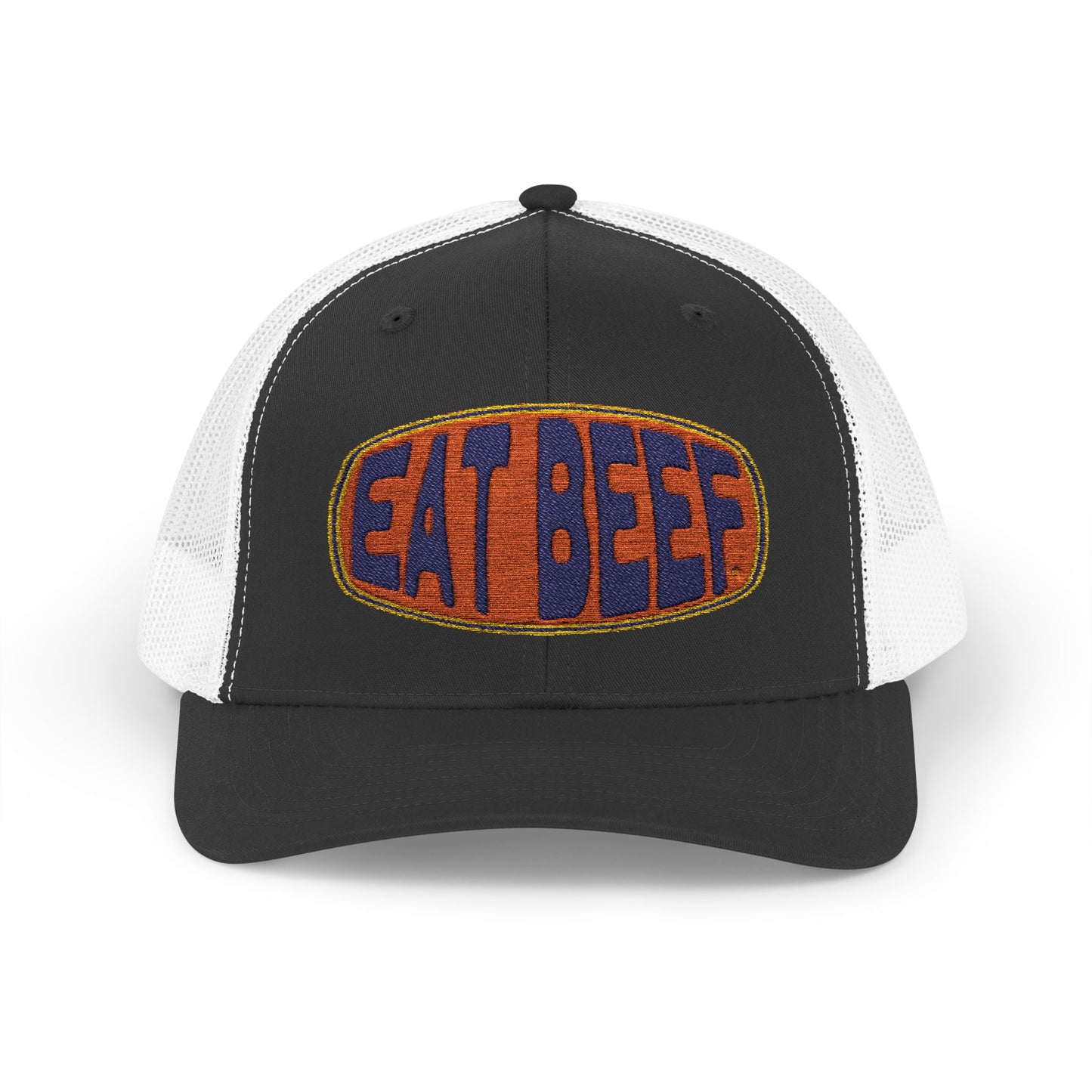 New Embroidery "Eat Beef " Snapback Trucker Cap - Help Promote the Cattle Industry
