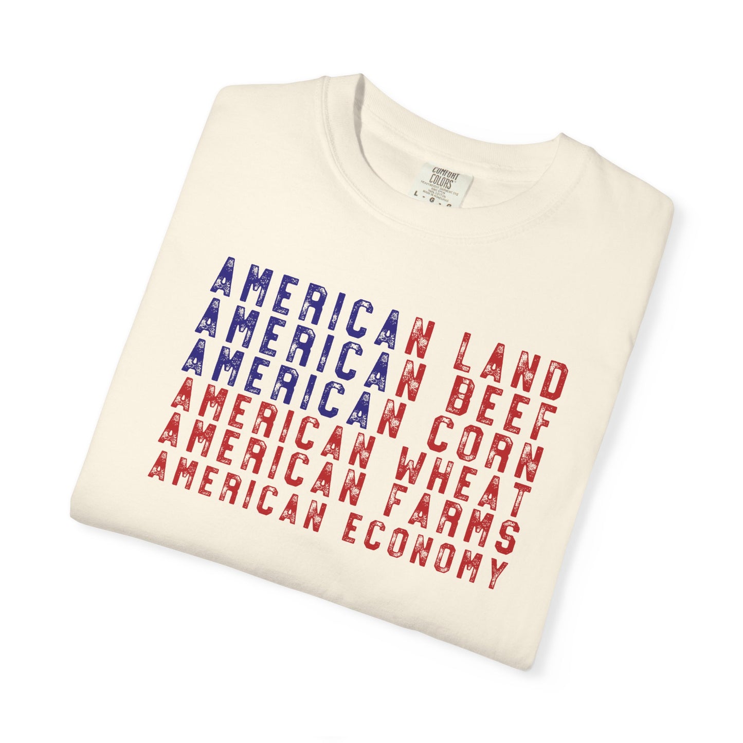 Vintage American Beef Corn Land Wheat Farms Pride T-shirt - Land, Beef, Corn Wheat Crops USA America Patriotic Design