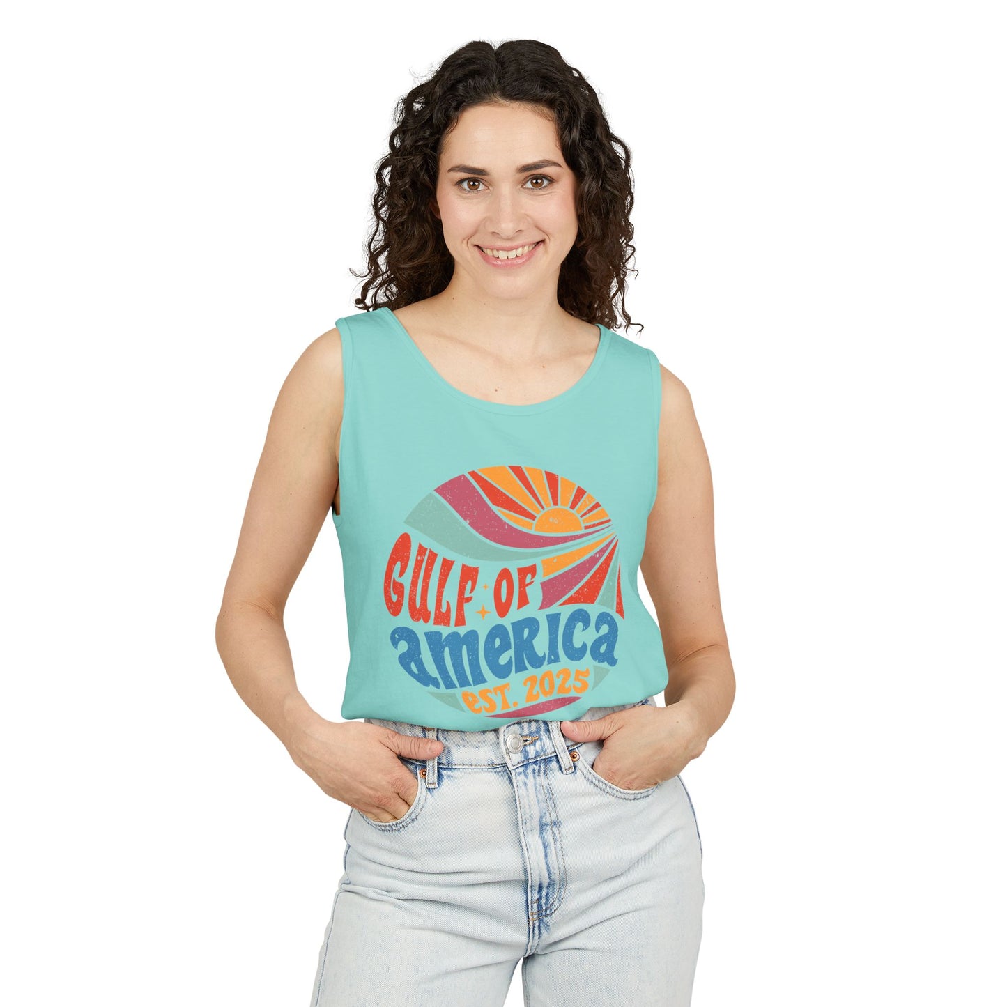 Gulf of America Tank Top | Garment-Dyed Tee for Summer Beach Adventures