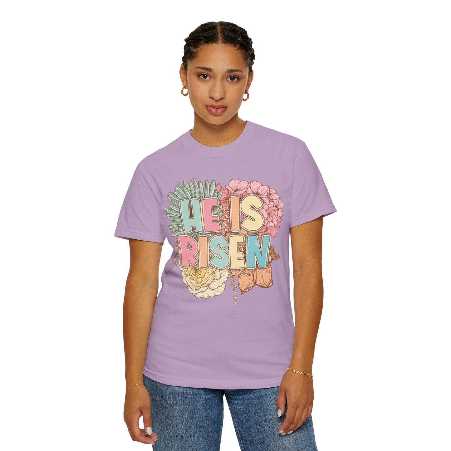Beautiful Floral "Jesus Has Risen" Easter T-shirt