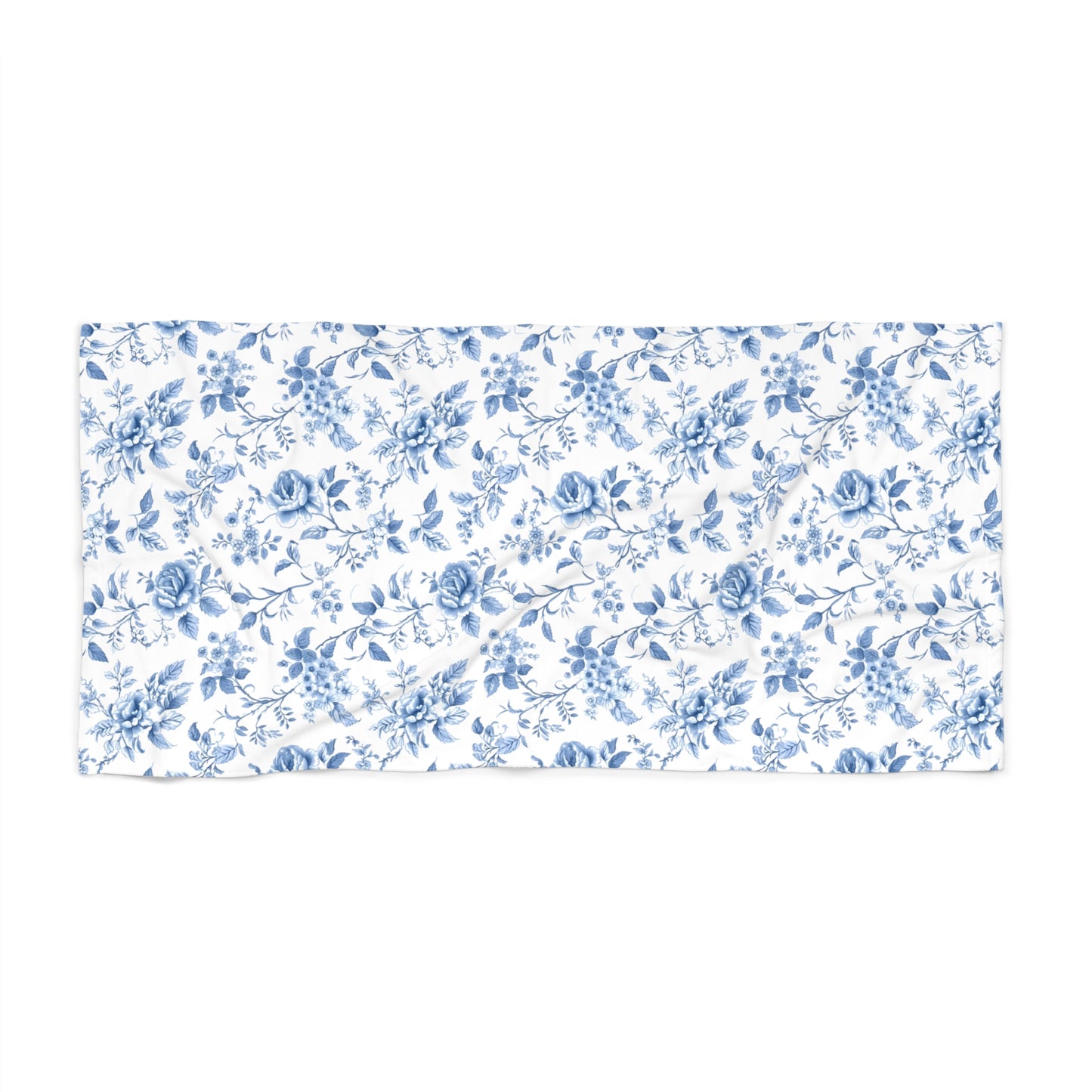 French Floral Toile De Jouy Blue Chinoiserie Beautiful Beach Towel - Honeymoon Family Vacation Mothers Day Gift
