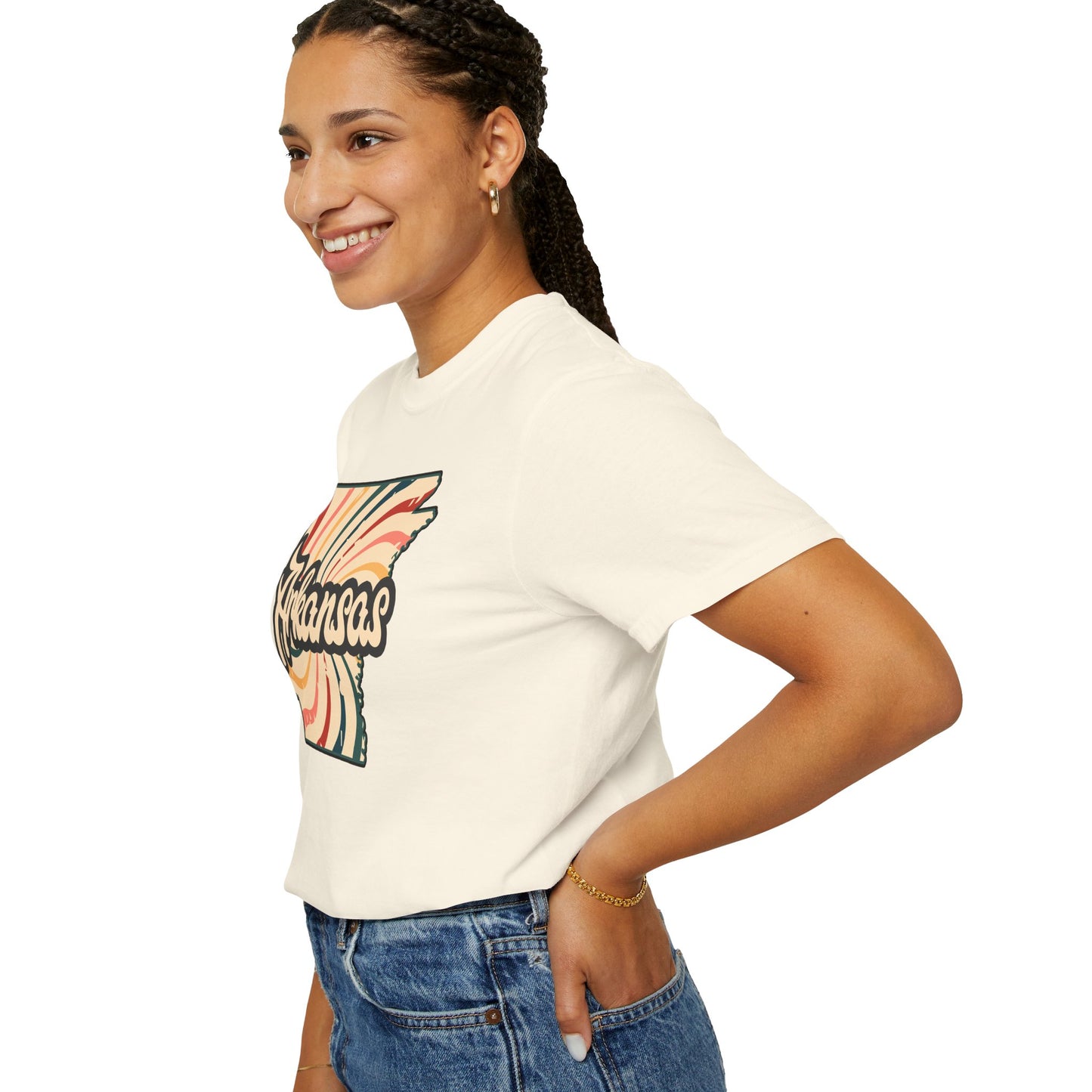 WOOO PIG SOOIE. , Arkansas Retro T-Shirt - Call Those Hogs - Natural State - Fun Summer Tee - Colorful - Razorbacks