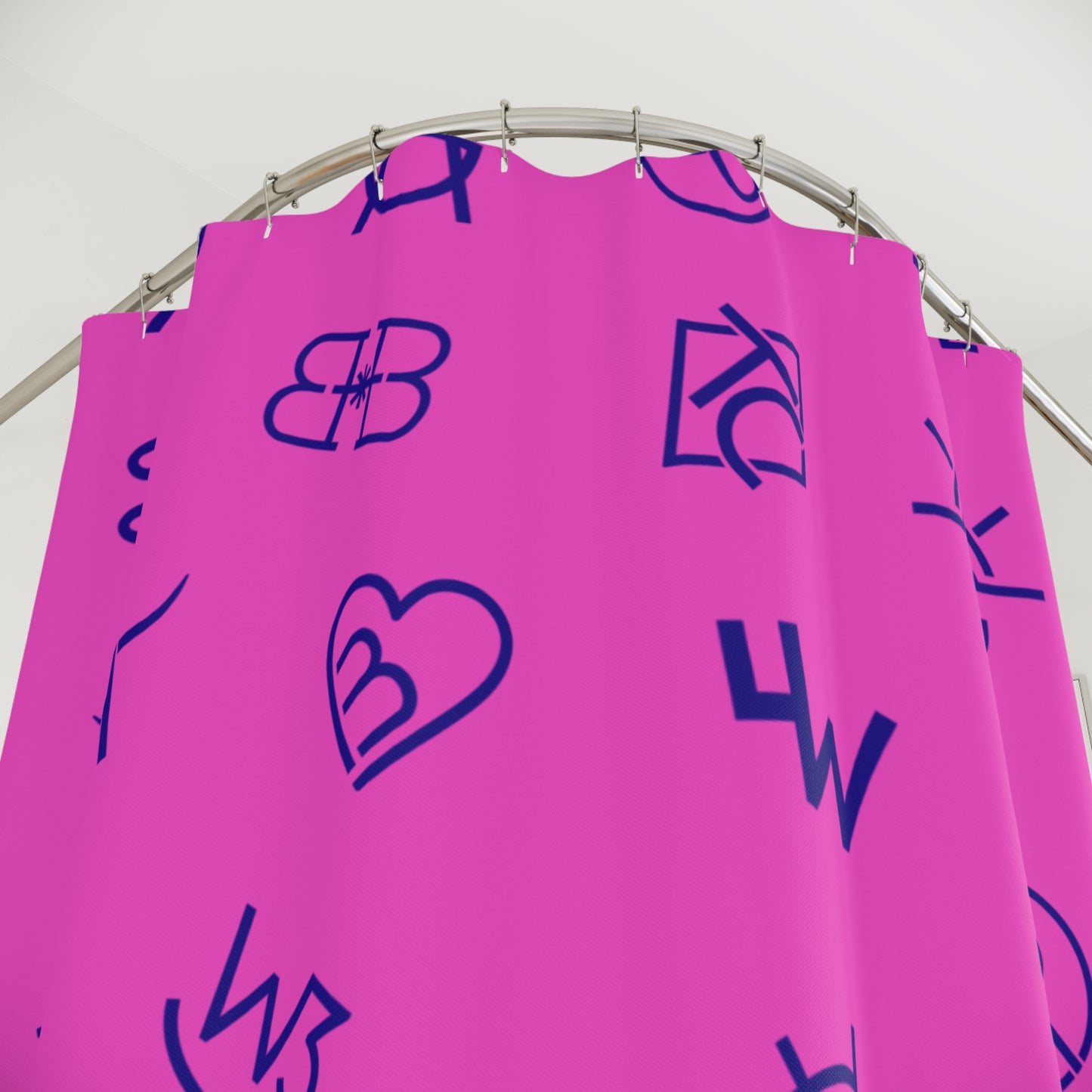Cattle Brands Hot Pink and Blue Shower Curtain