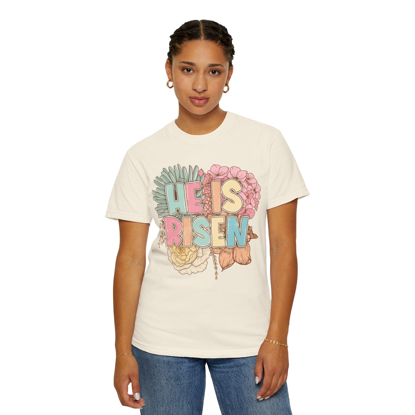 Beautiful Floral "Jesus Has Risen" Easter T-shirt