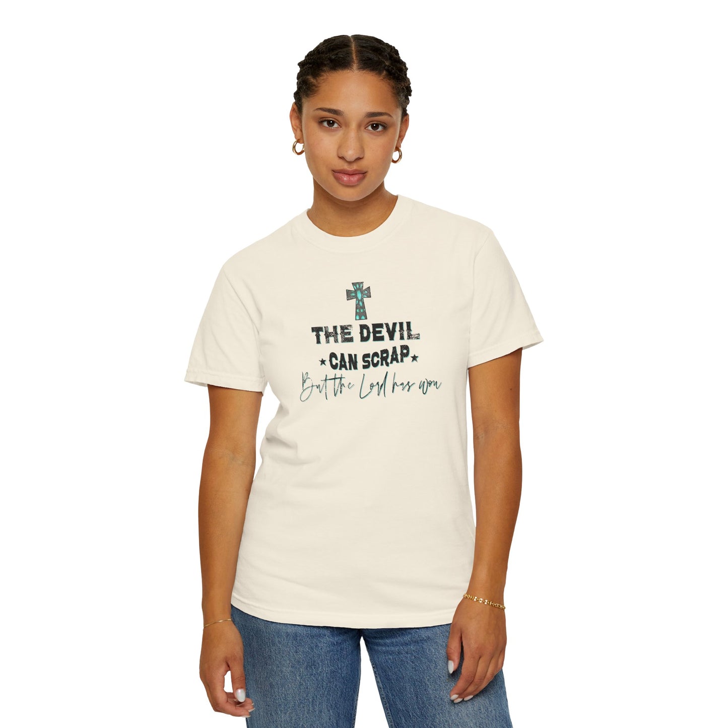 Turquoise Cross Unisex T-shirt - The Lord has Won